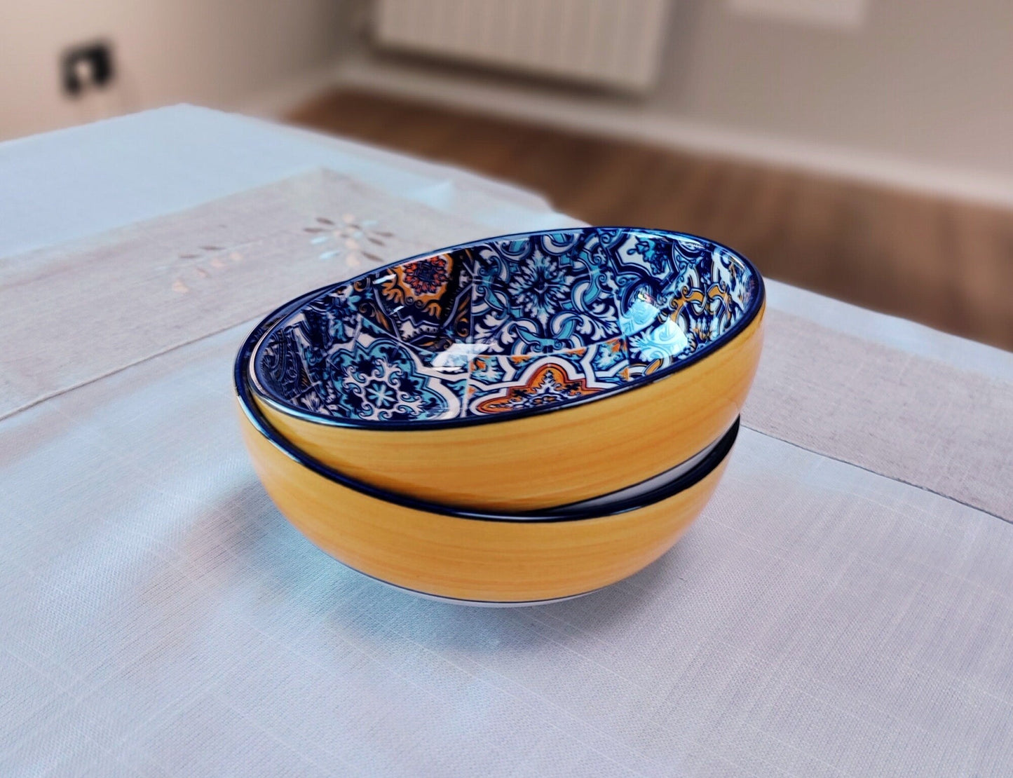 Set for 2 Ceramic Bowls, Valentines day gift, Bowl for soup, Bowl for Cereal, Ceramic Bowls set, Ceramic Tile Bowls