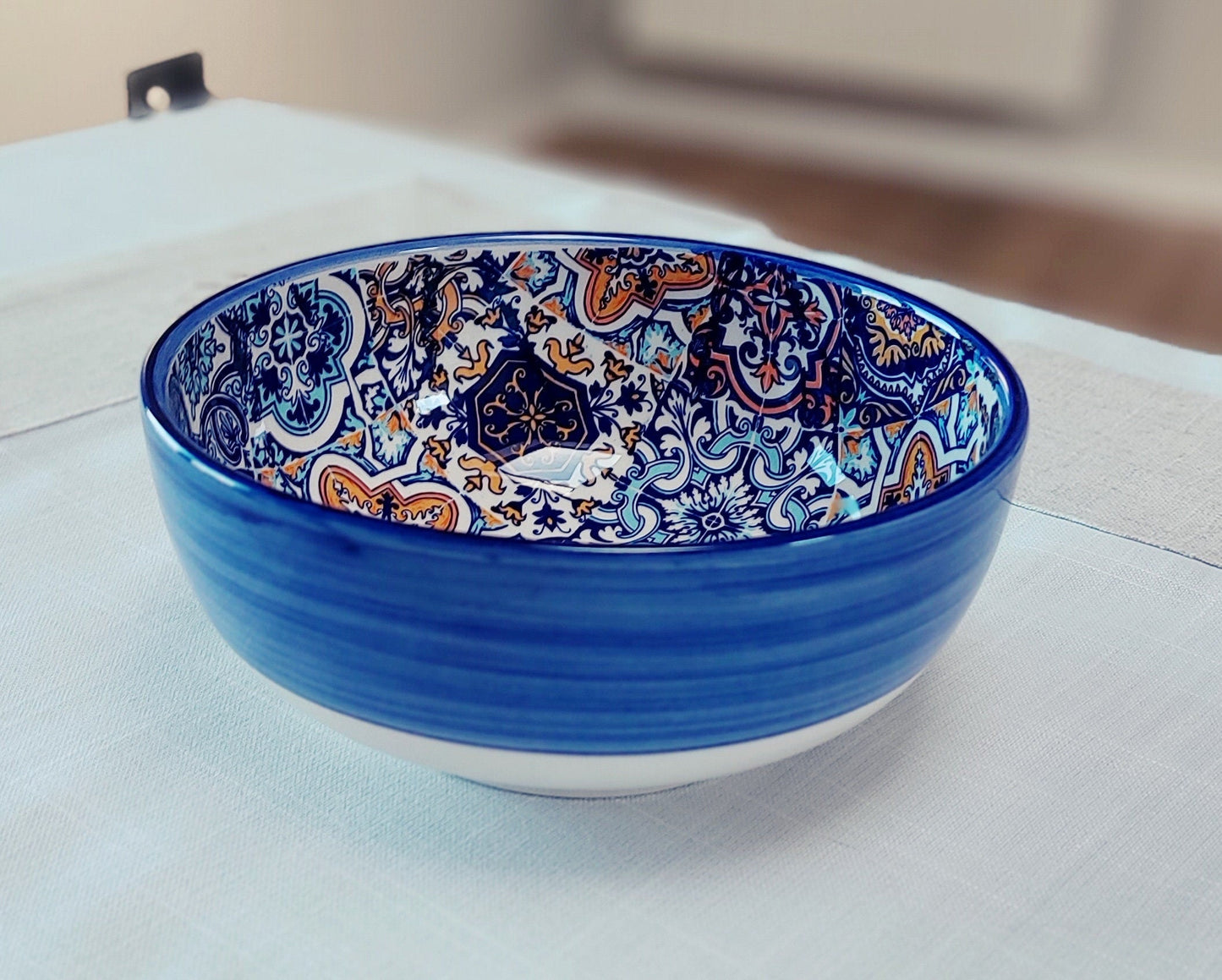 Ceramic Tile Set for 2 Bowls, Valentines day gift, Bowl for soup, Bowl for Cereal, Ceramic Bowls set, Portuguese Ceramic Tile Bowls