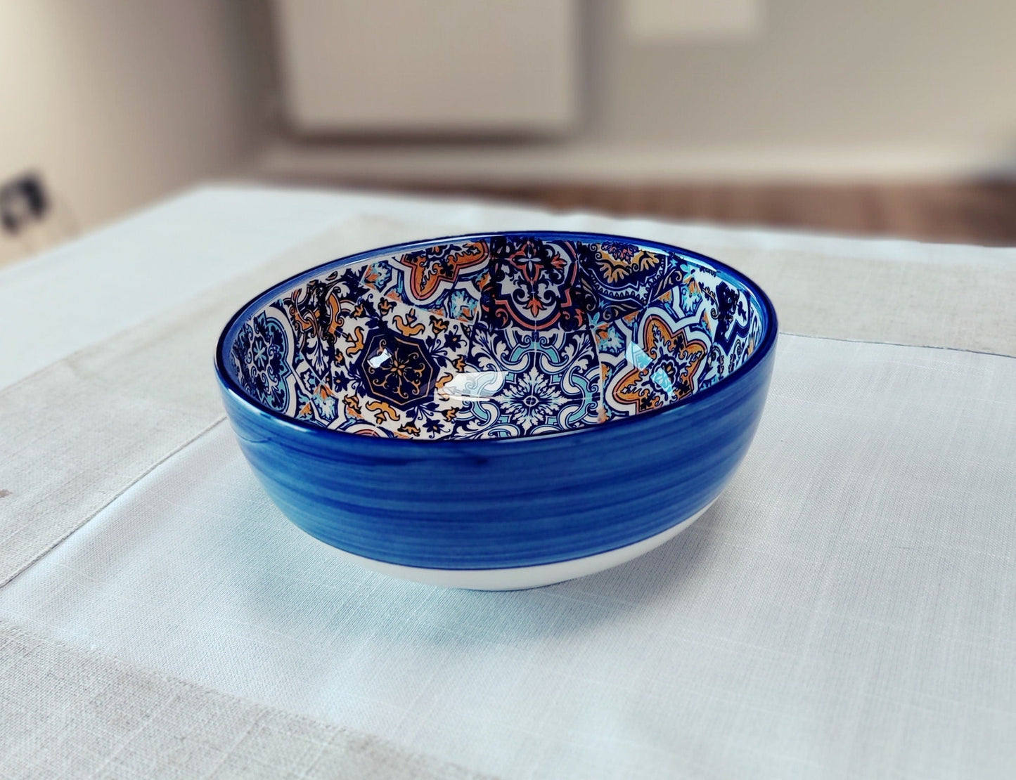 Ceramic Tile Set for 2 Bowls, Valentines day gift, Bowl for soup, Bowl for Cereal, Ceramic Bowls set, Portuguese Ceramic Tile Bowls