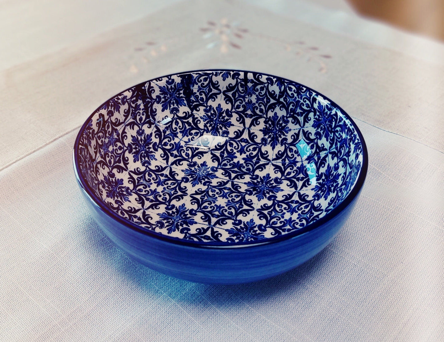 Ceramic Tile Set for 2 Bowls, Valentines day gift, Bowl for soup, Bowl for Cereal, Ceramic Bowls set, Portuguese Ceramic Tile Bowls