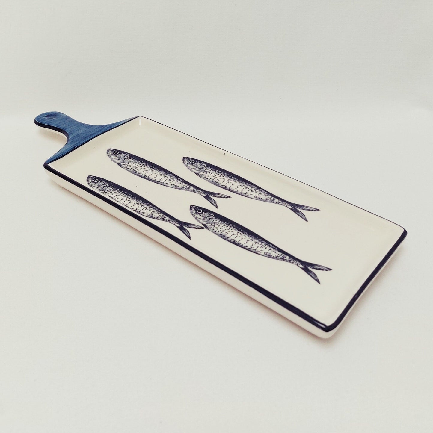 Appetizer Ceramic Tray | Portugueses Sardines Appetizer Table| Serving Tray | Rectangular Tray | Portuguese Dinnerware |