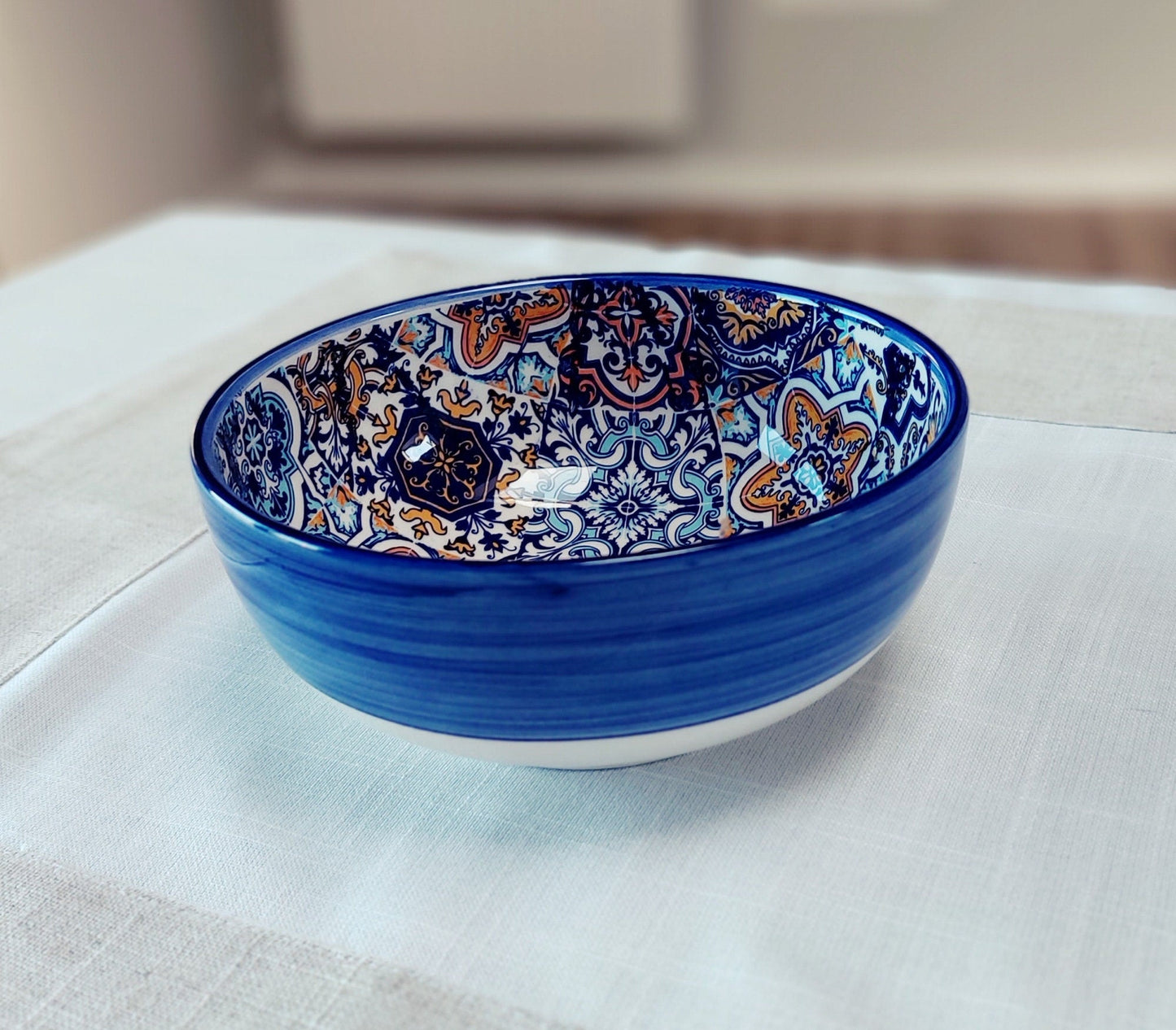 Ceramic Tile Set for 2 Bowls, Valentines day gift, Bowl for soup, Bowl for Cereal, Ceramic Bowls set, Portuguese Ceramic Tile Bowls