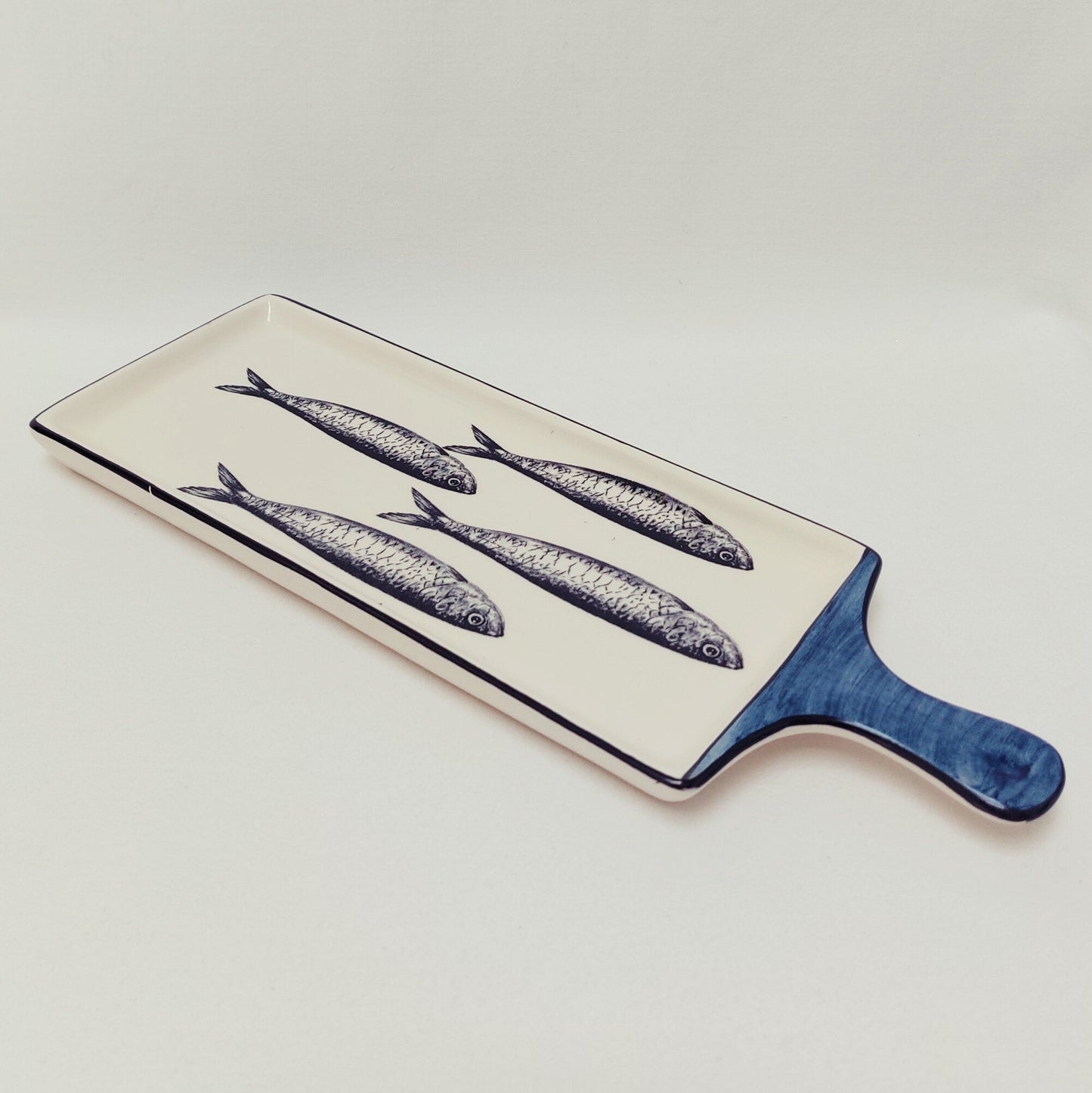 Appetizer Ceramic Tray | Portugueses Sardines Appetizer Table| Serving Tray | Rectangular Tray | Portuguese Dinnerware |