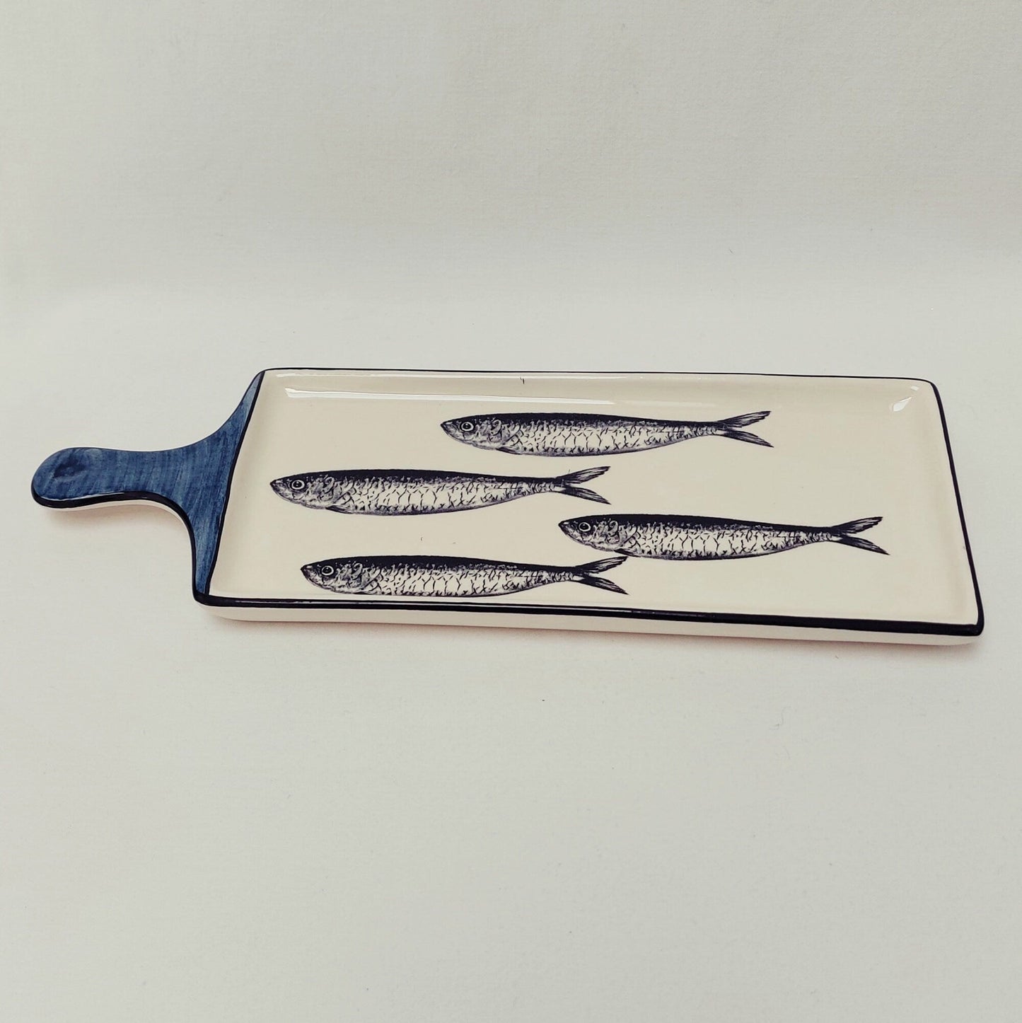 Appetizer Ceramic Tray | Portugueses Sardines Appetizer Table| Serving Tray | Rectangular Tray | Portuguese Dinnerware |