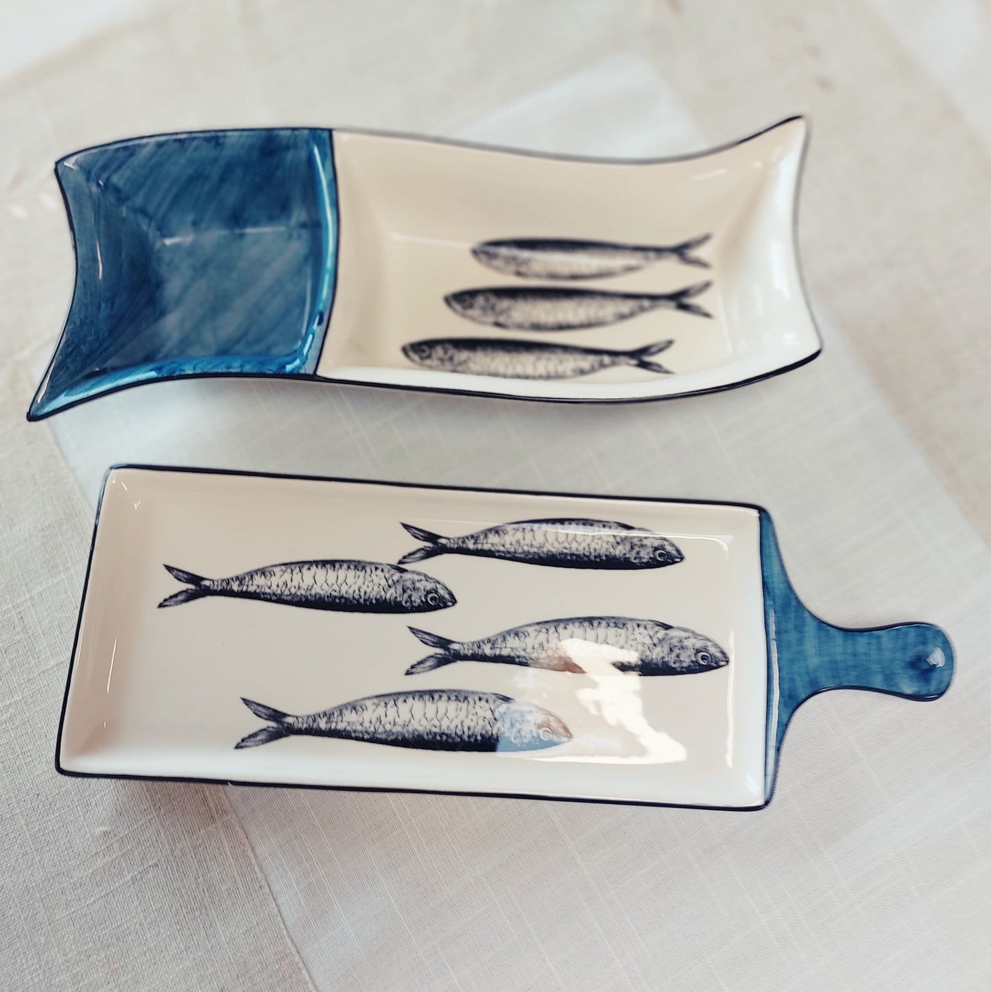 Portuguese ceramic sardines appetizer tray, Gift for chefs, Ceramic of Portuguese Sardines, Snack Tray, gifts, appetizer trays