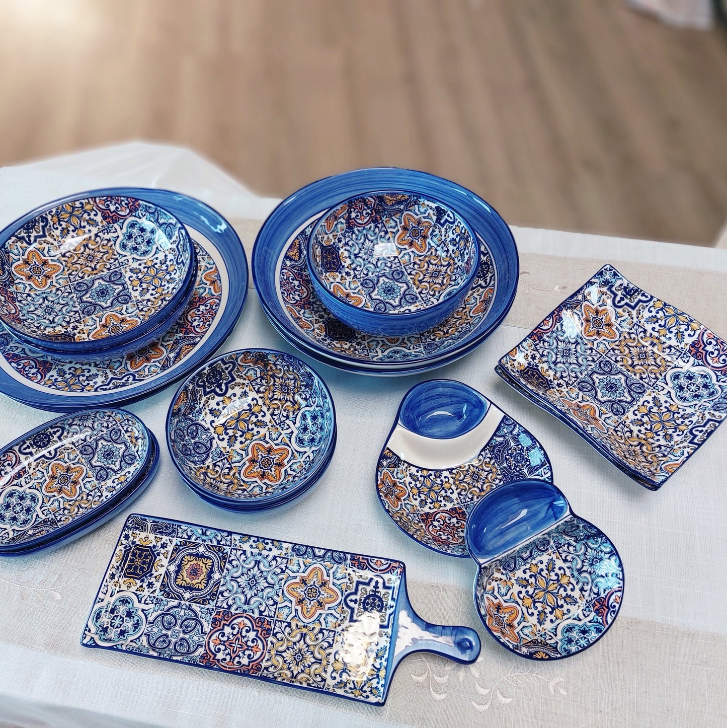 Portuguese ceramic plates, Personalized order, Portuguese ceramic tiles, Dinner plates, Tableware, Wedding gifts - personalized order