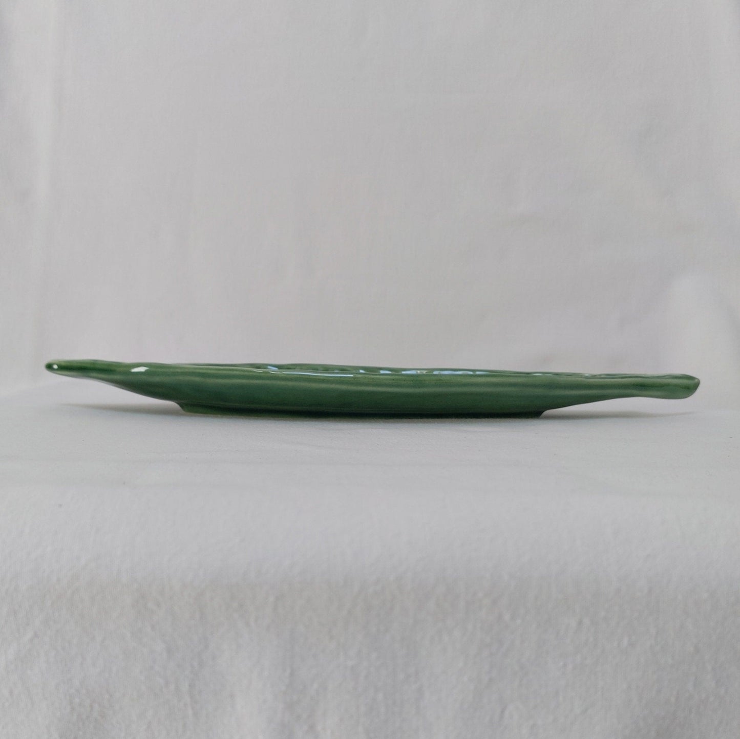 Set x2 Appetizer ceramic plate cabbage leaf, Portuguese Ceramic Appetizer Plate, Appetizer tray