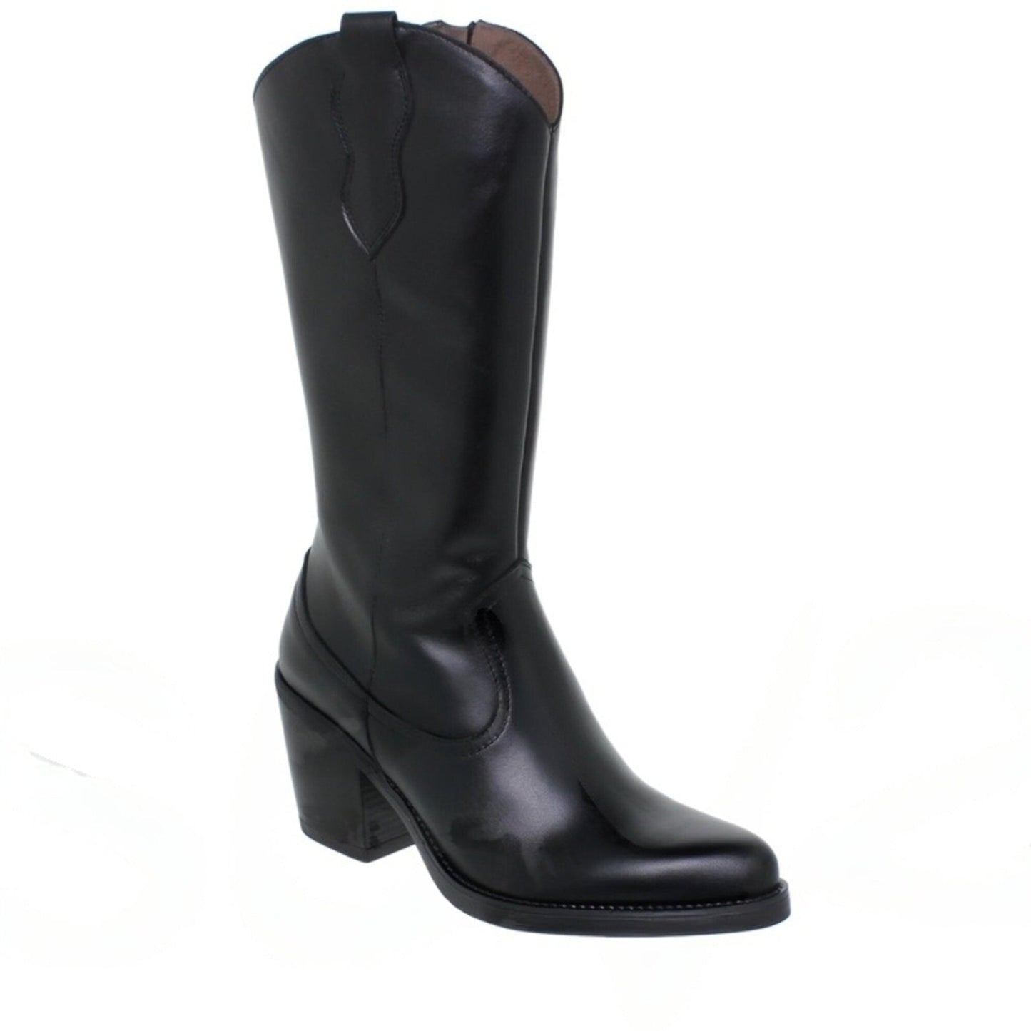 WESTERN WOMEN BOOTS in Black. Cowgirl pure leather boots, Knee High boots for her, gift for her, Casual boots for her, Cowboy boots for her