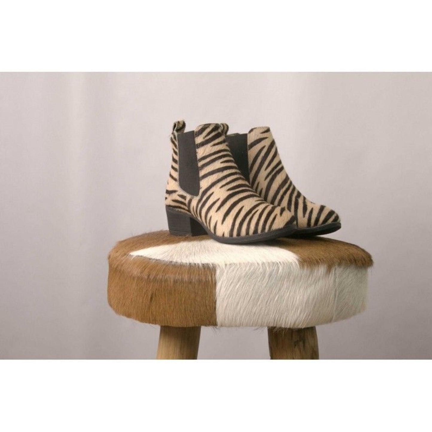 Women's ankle boots LIMITED EDITION, Animal print Zebra ankle boots for her, Brown ankle boots, Women's Brown Ankle Boots, Gifts for her.