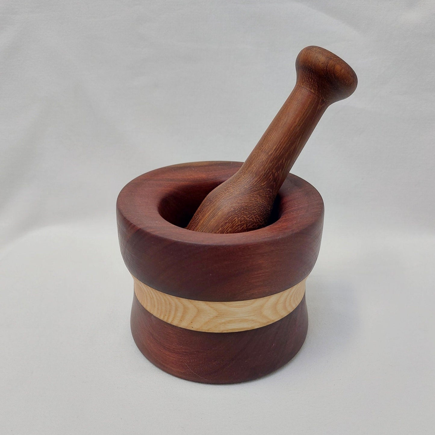 Handmade wooden mortar and pestle finished with beeswax. Solid wood mortar, Large wooden mortar and pestle handmade. Christmas Gifts