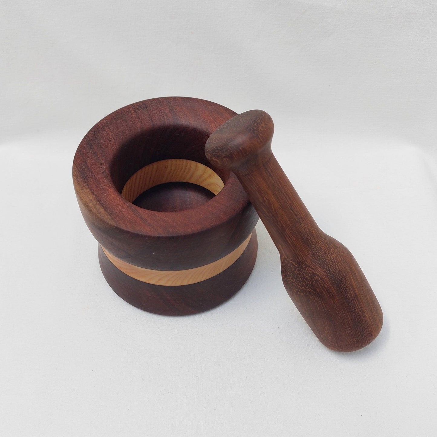 Handmade wooden mortar and pestle finished with beeswax. Solid wood mortar, Large wooden mortar and pestle handmade. Christmas Gifts