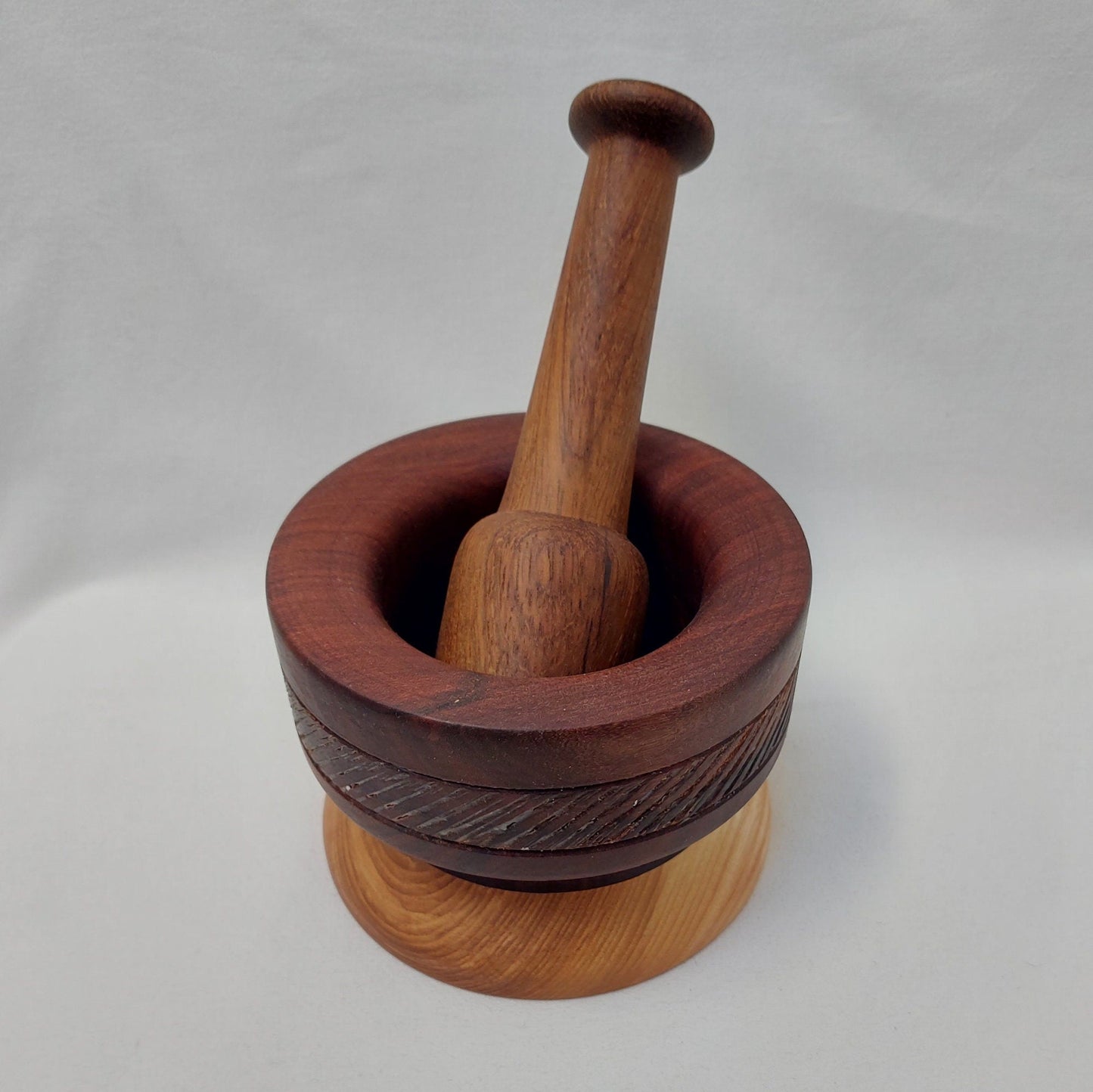 Handmade Wooden Large mortar and pestle finished with beeswax. Solid wood mortar, Large wooden mortar and pestle handmade. Christmas Gifts