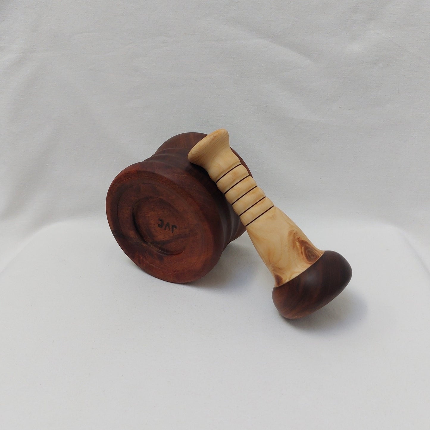 Handmade Wooden Mortar and Pestle, Beeswax Finish, Christmas Gift