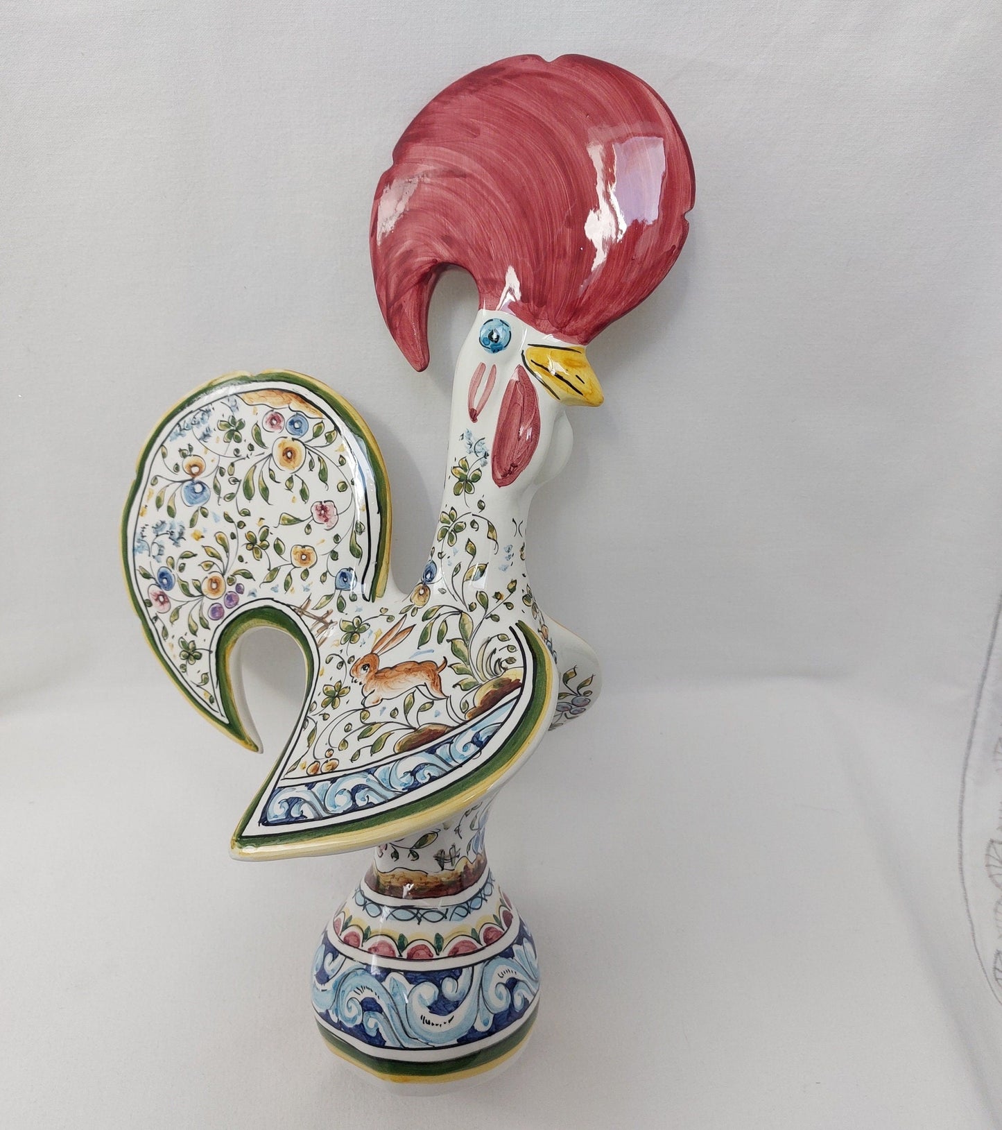 XL Portuguese Rooster | Barcelos Rooster | Hand Painted Ceramic Rooster | Singular Gift | Rustic Rooster | Multicolor Portuguese Rooster