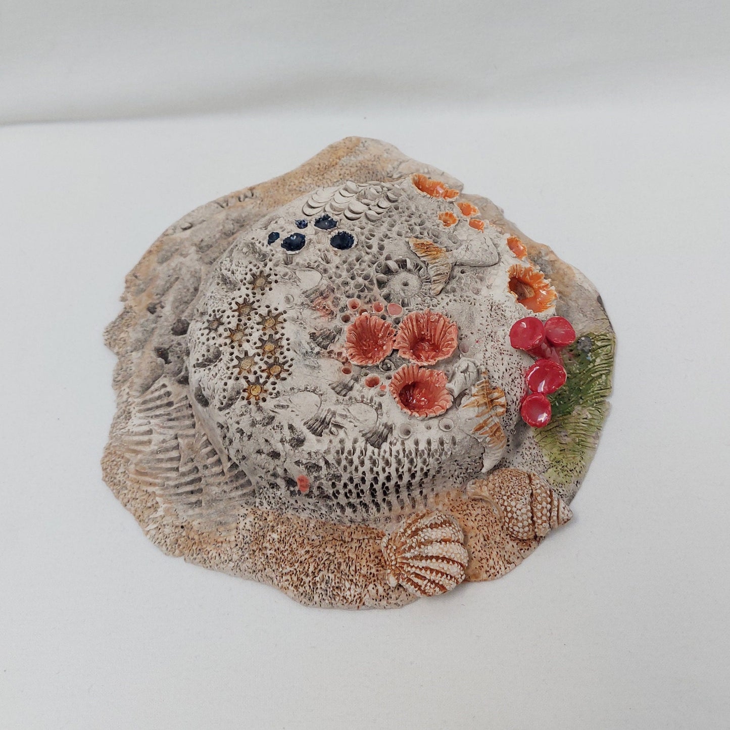 Handmade Ceramic Sea Wall Art: Ocean Bottom Relief Sculpture