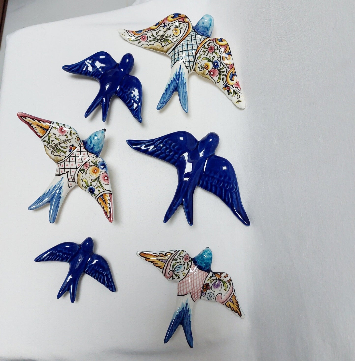 Portuguese Ceramic Swallows Blue and Cobalt