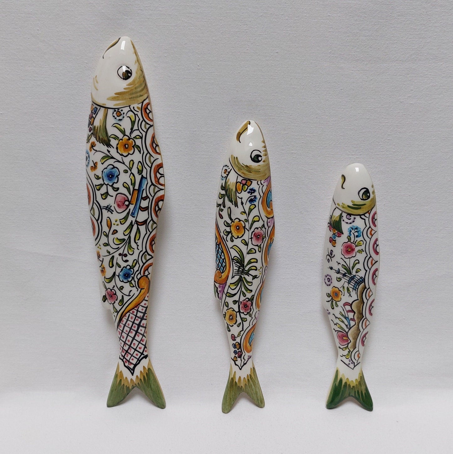 Ceramic sardines Set of 3, Portuguese sardines, sardines, sardines wall decoration, traditional ceramic, Portuguese ceramic