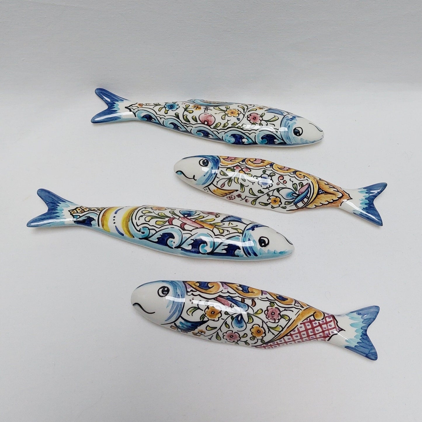 Ceramic sardines Set of 4, Portuguese sardines, sardines, sardines wall decoration, traditional ceramic, Portuguese ceramic