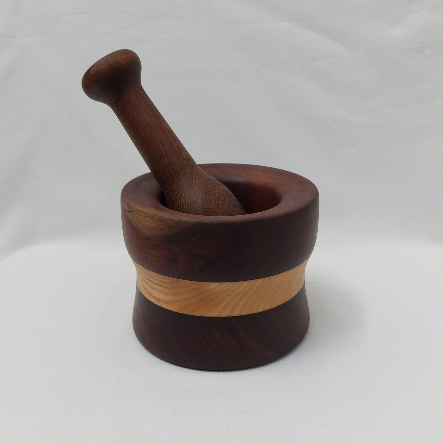 Handmade wooden mortar and pestle finished with beeswax. Solid wood mortar, Large wooden mortar and pestle handmade. Christmas Gifts
