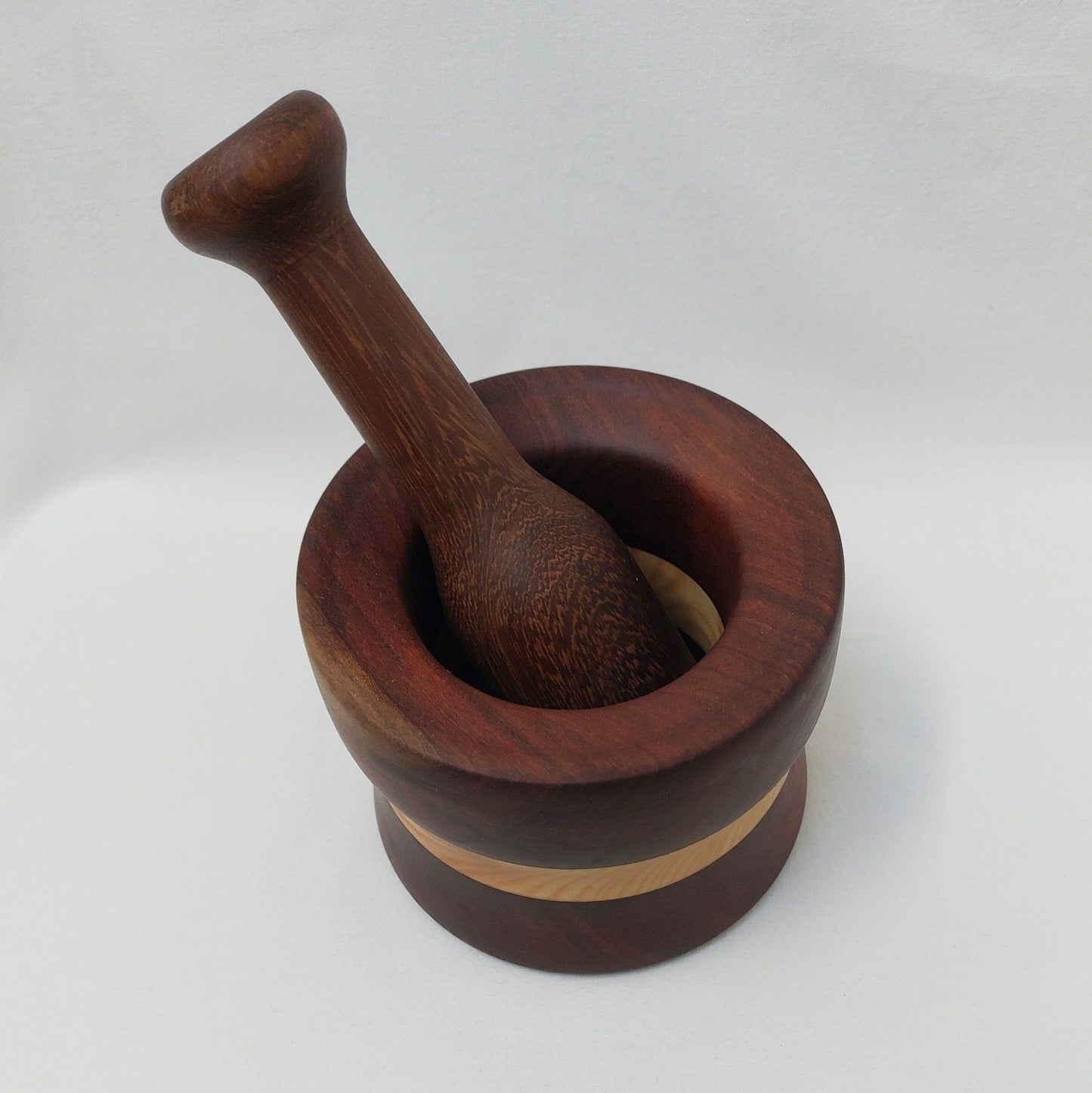 Handmade wooden mortar and pestle finished with beeswax. Solid wood mortar, Large wooden mortar and pestle handmade. Christmas Gifts