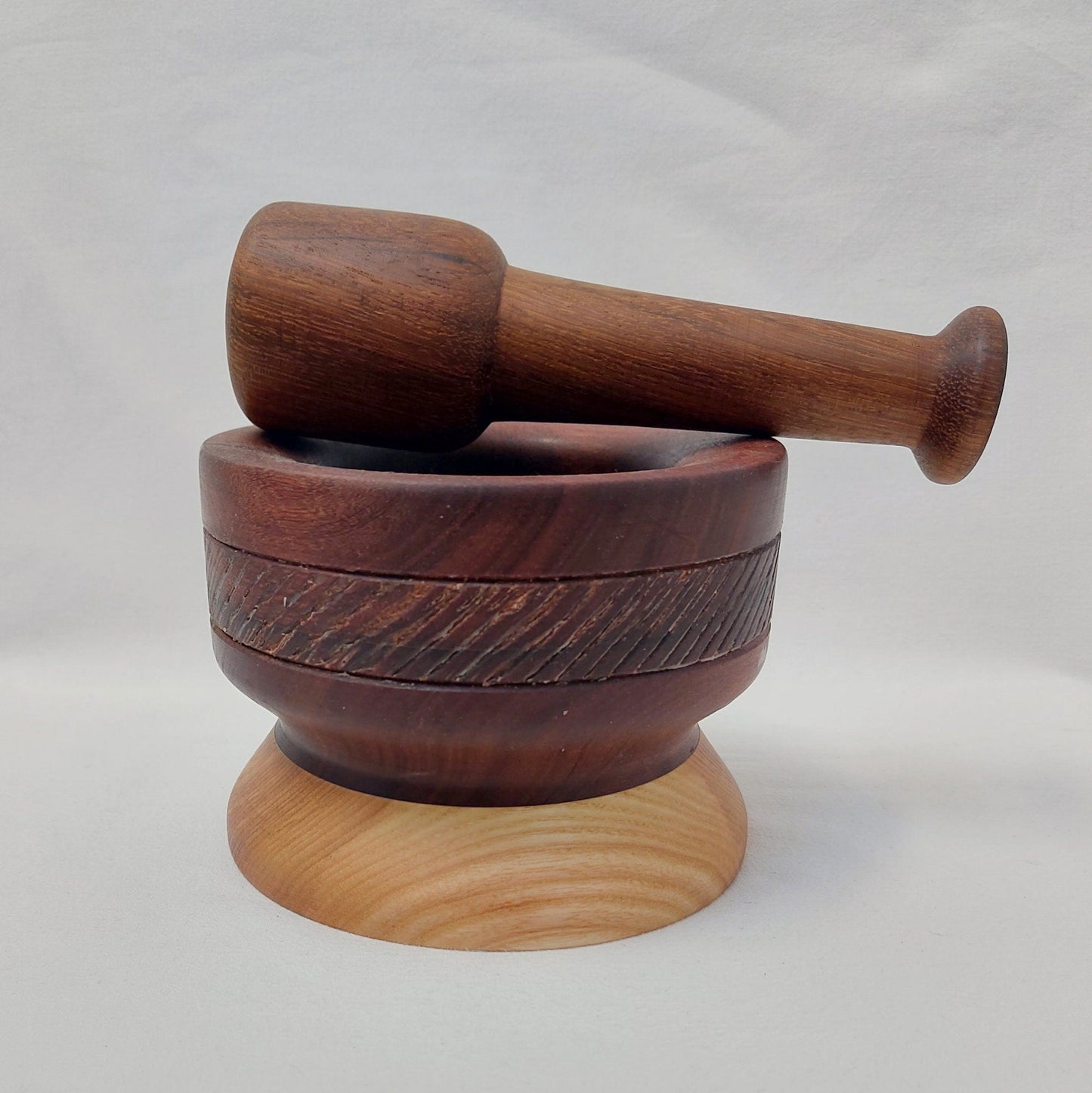 Handmade Wooden Large mortar and pestle finished with beeswax. Solid wood mortar, Large wooden mortar and pestle handmade. Christmas Gifts
