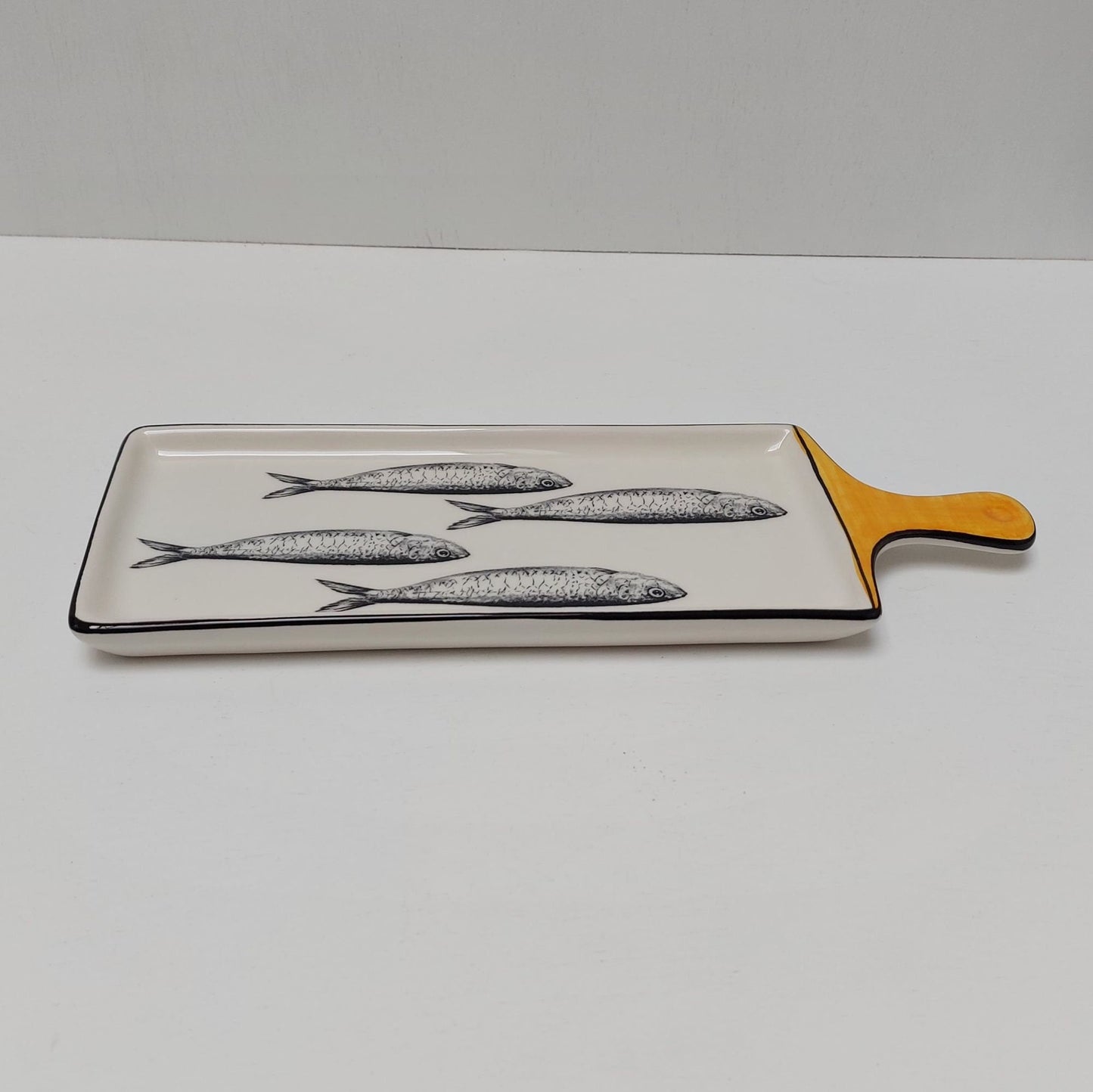 Appetizer Ceramic Tray | Portugueses Sardines Appetizer Table| Serving Tray | Rectangular Tray | Portuguese Dinnerware |