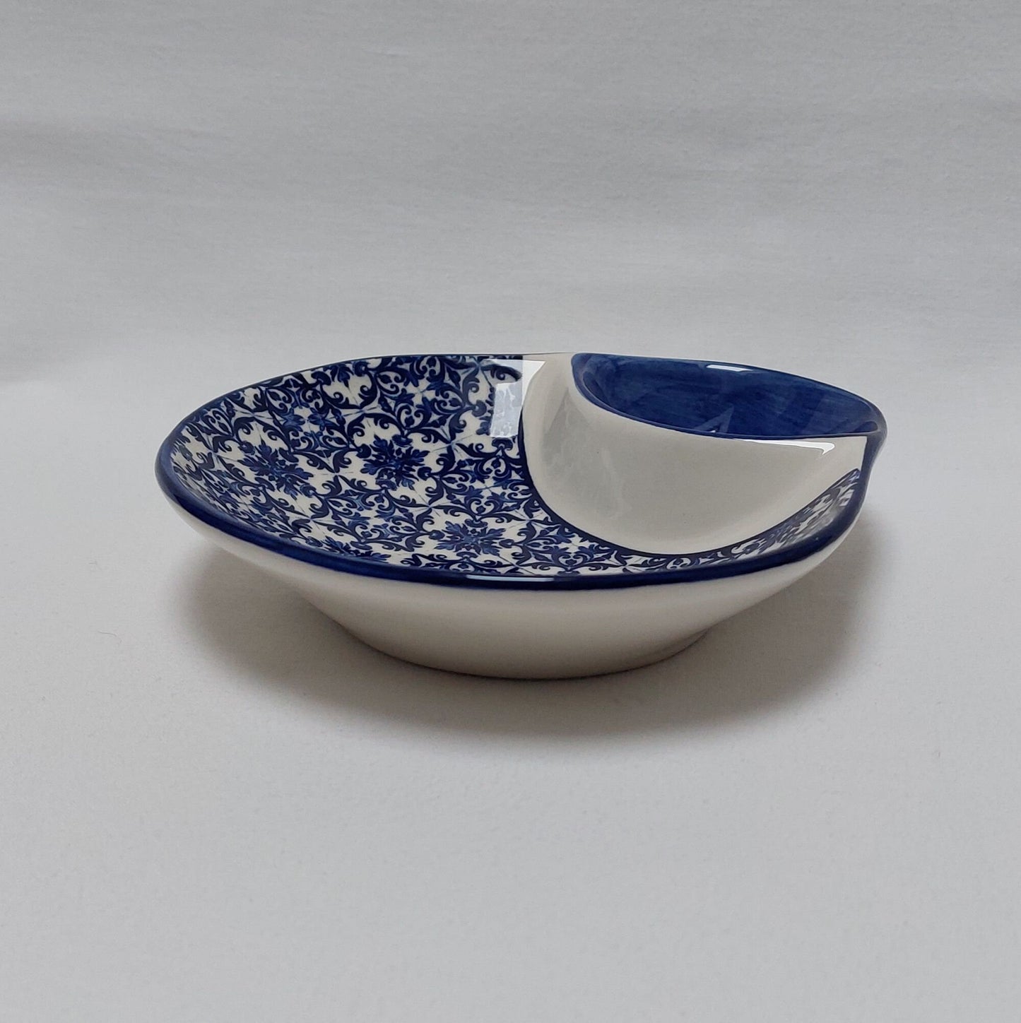 Portuguese Ceramic Olive Dish, Appetizer Serving Plate