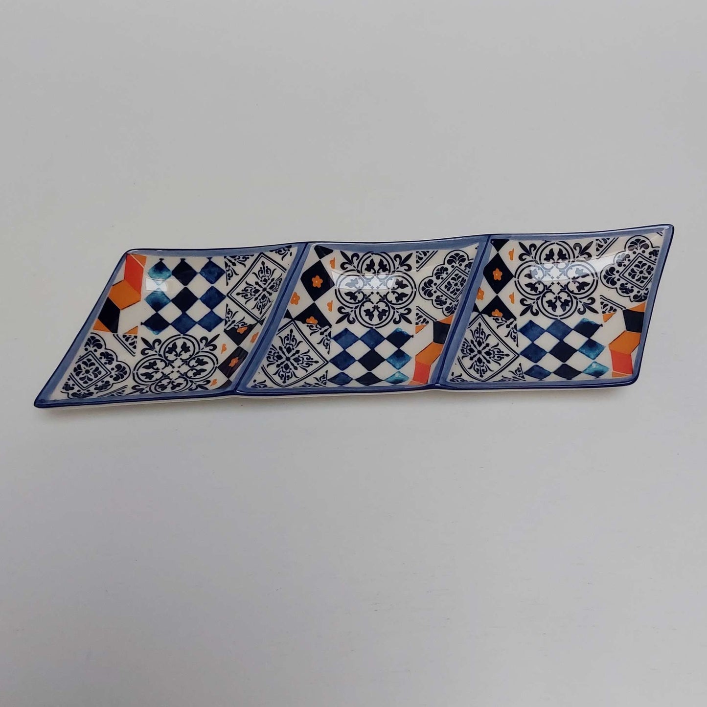 Portuguese ceramic tiles appetizer tray, Ceramic of Portuguese Tiles. Hand painted Snack Tray, Ceramic kitchen snack board,
