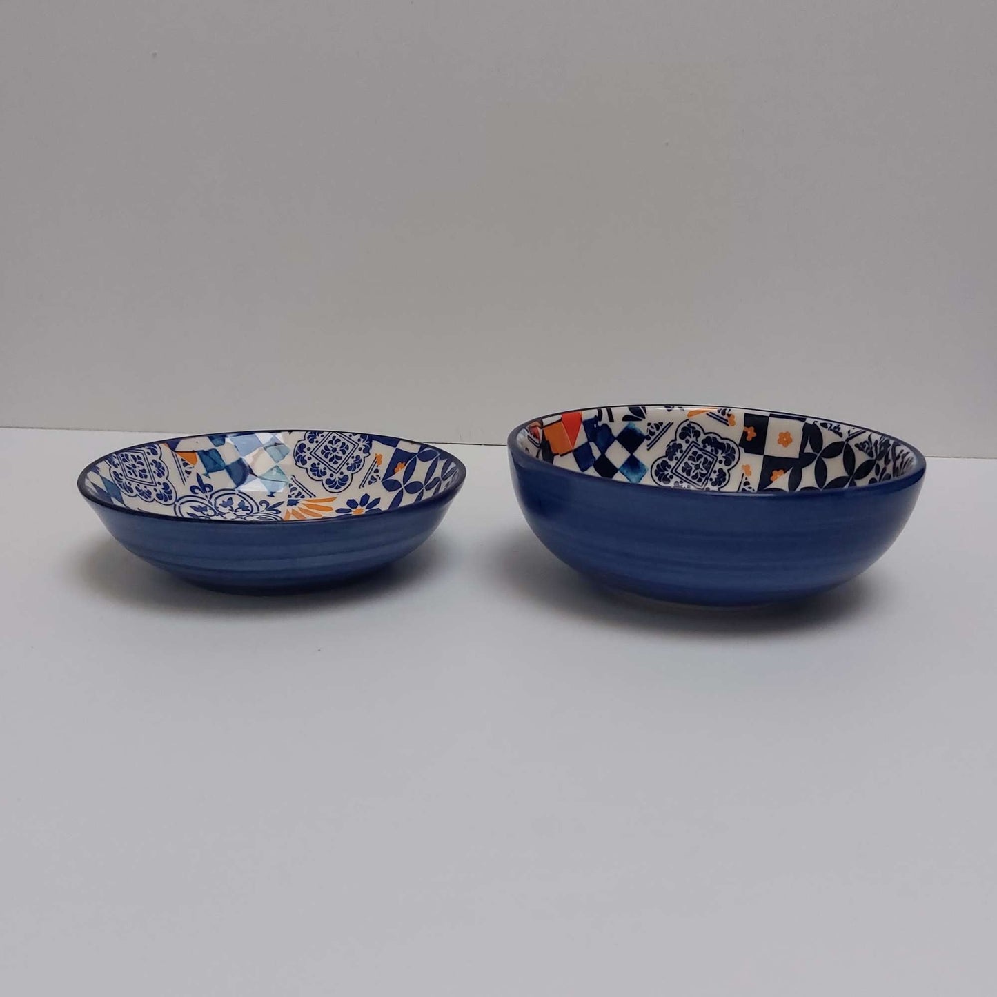 Set x2 bowls Portuguese Ceramic Tiles appetizer, Ceramic of Portuguese Tiles. Hand Painted Bowls, Ceramic snack bowls, Portuguese Gift