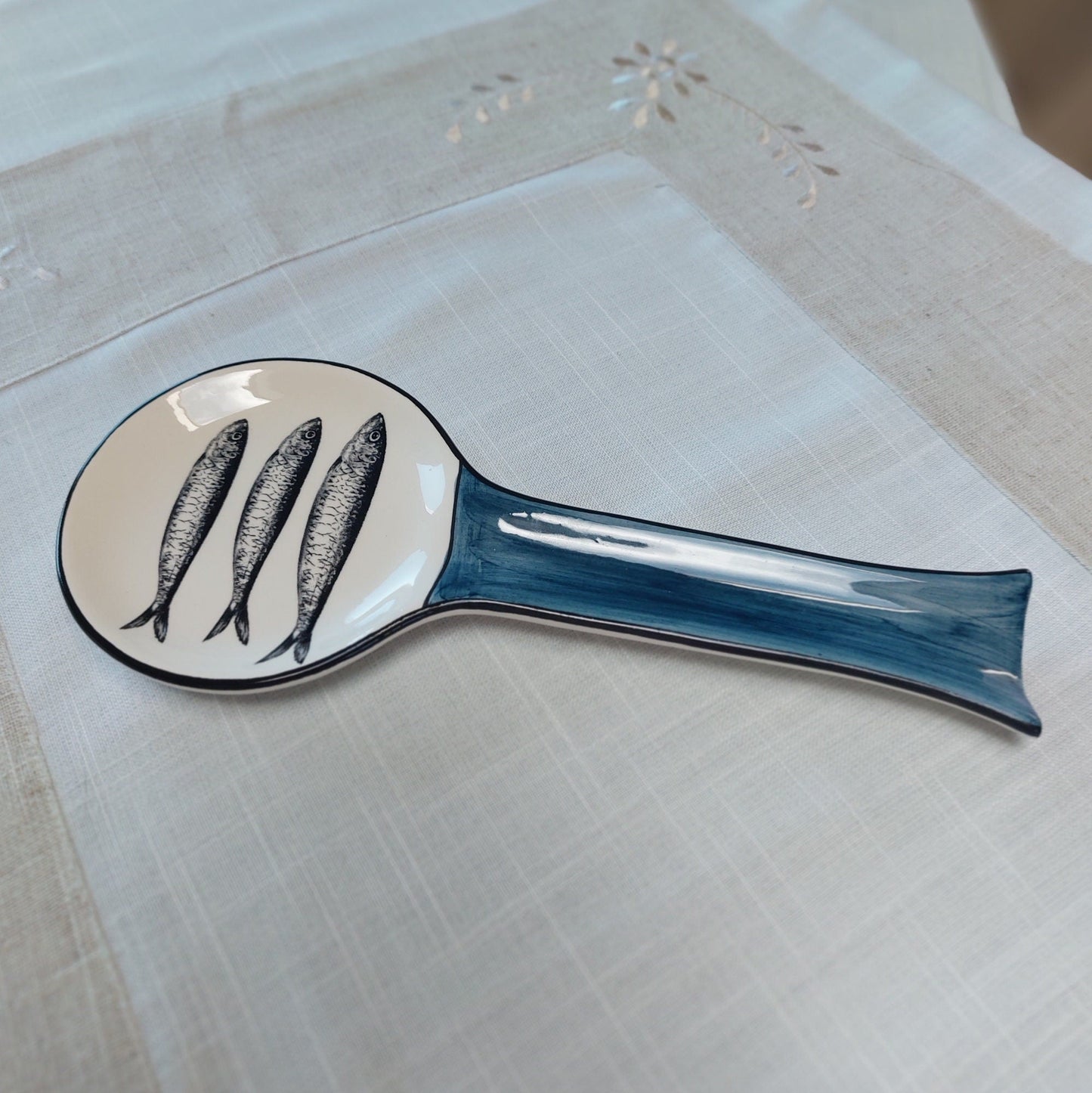 Ceramic Spoon Rest| Portuguese Sardines Decorative Ceramic| Traditional portuguese ceramic| Gifts for chefs