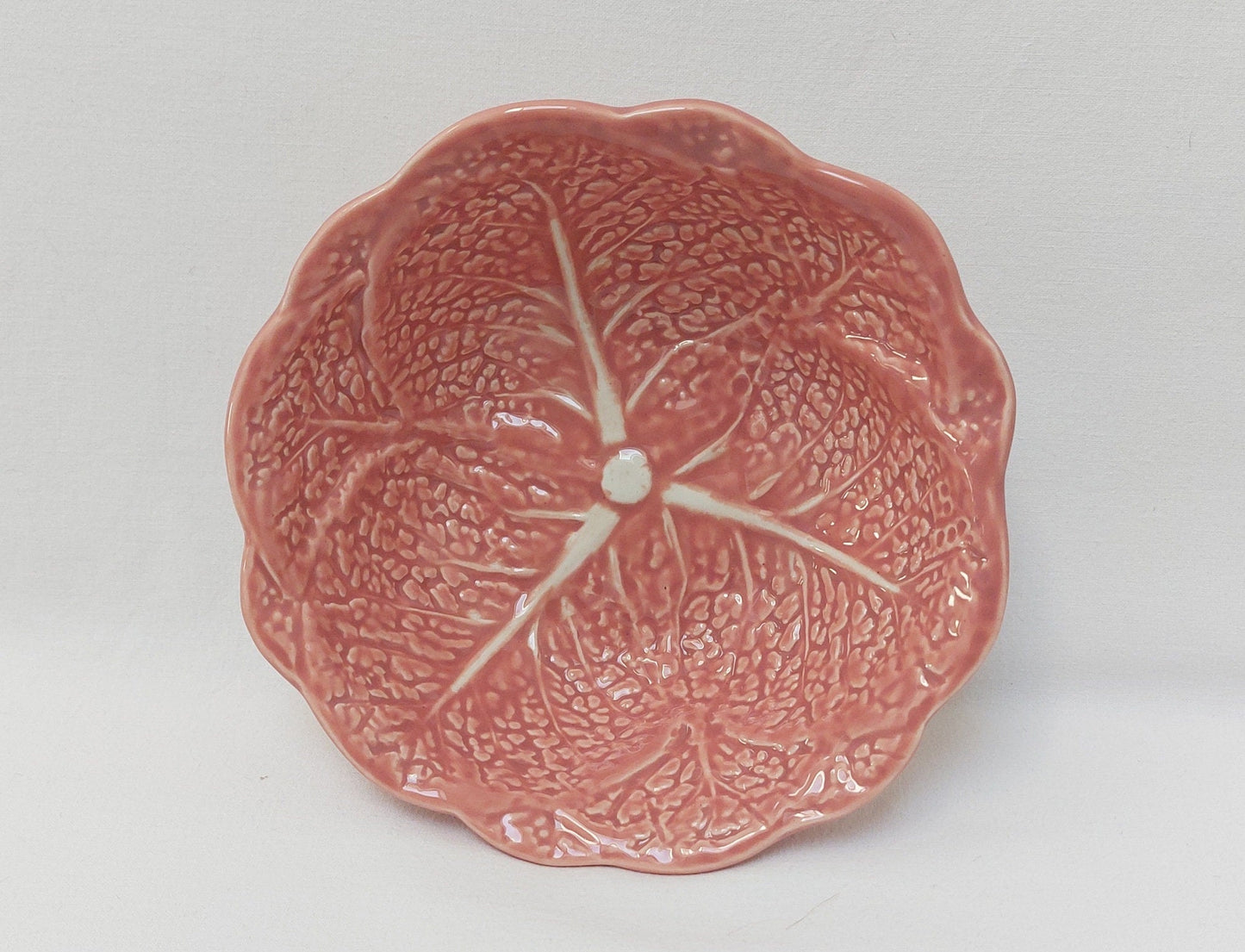 Set x6 Ceramic Plates, Ceramic Cabbage leaf design, Handmade Porttery, Old Rose Ceramic plate set for 6, Wedding Gift