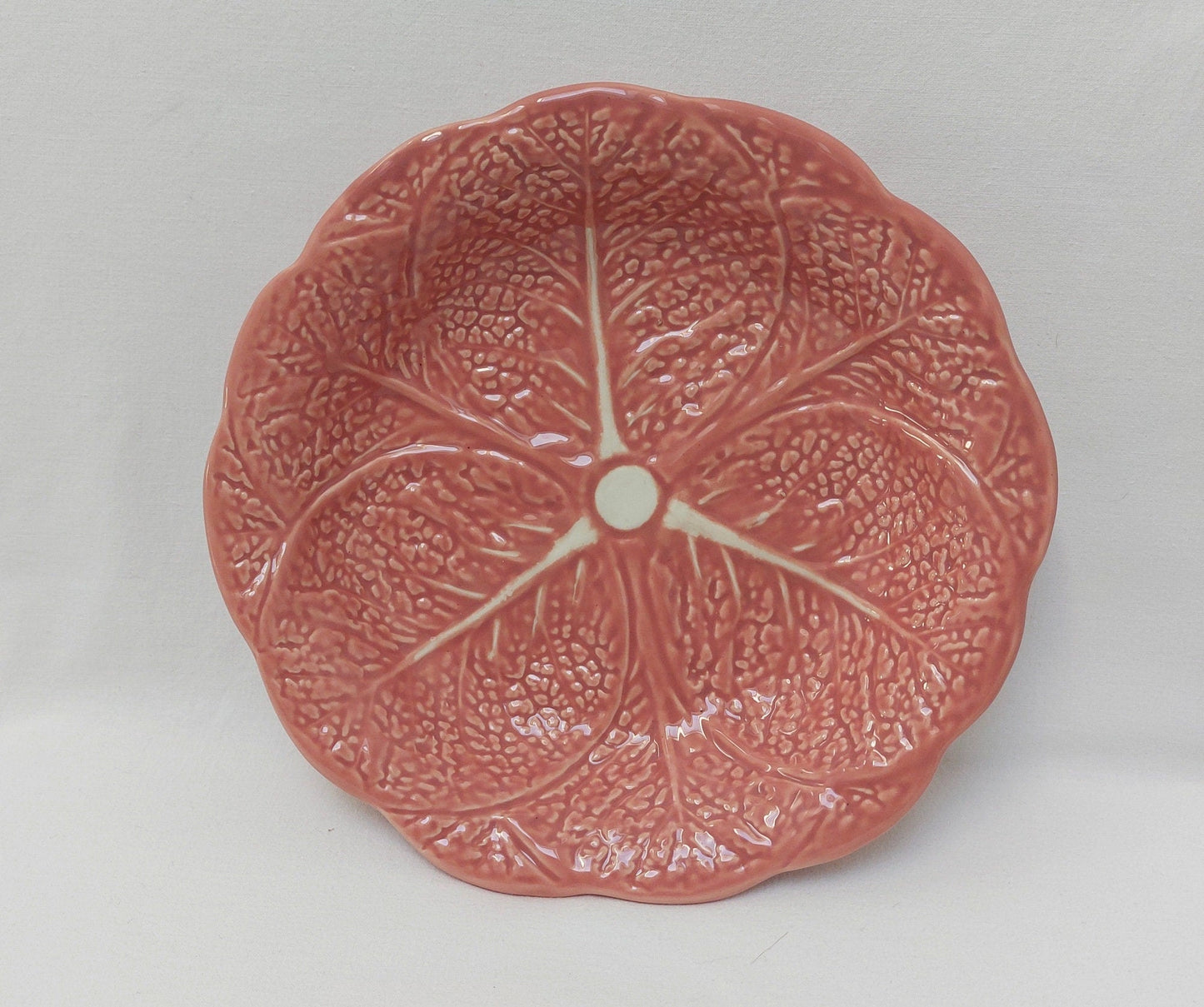 Set x6 Ceramic Plates, Ceramic Cabbage leaf design, Handmade Porttery, Old Rose Ceramic plate set for 6, Wedding Gift