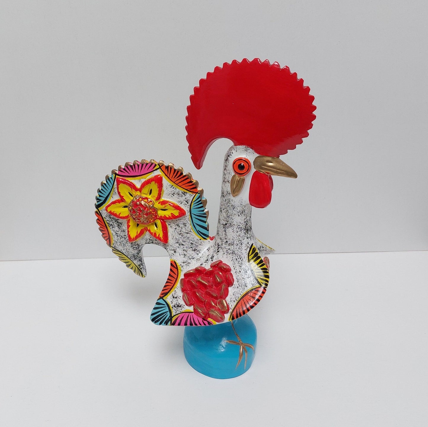 Portuguese Rooster | Barcelos Rooster | Hand Painted Ceramic Rooster | Singular Christmas Gift|Multicolor Portuguese Rooster|Unique piece