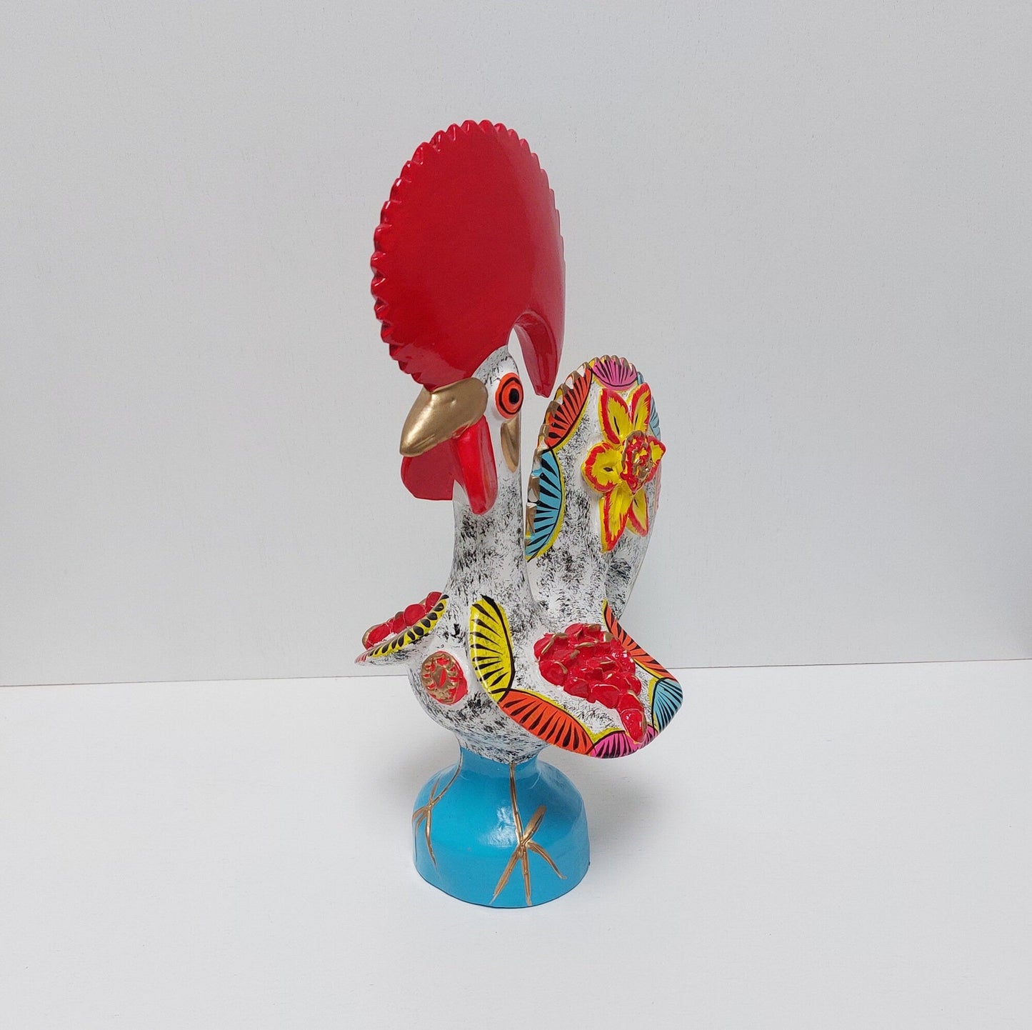 Portuguese Rooster | Barcelos Rooster | Hand Painted Ceramic Rooster | Singular Christmas Gift|Multicolor Portuguese Rooster|Unique piece
