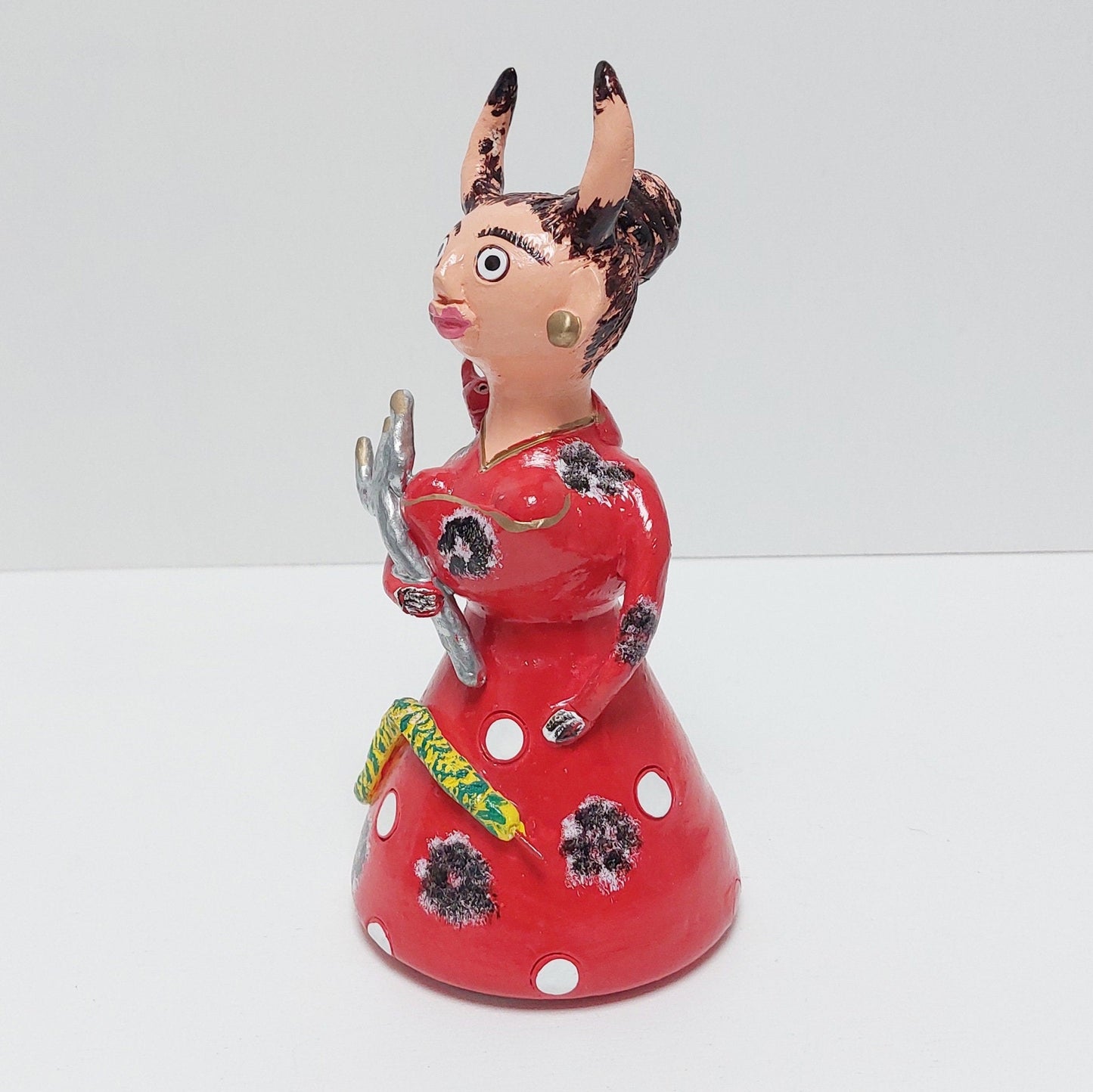 Traditional Portuguese Devil Figurine, Original Gift, Figurado de Barcelos, Decorative Clay woman devil, Typical Portuguese Pottery,
