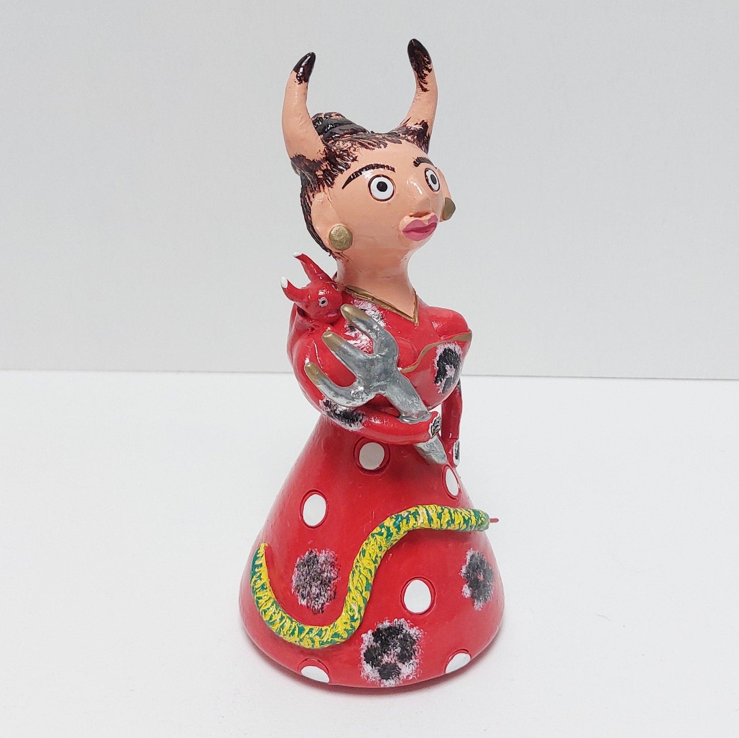 Traditional Portuguese Devil Figurine, Original Gift, Figurado de Barcelos, Decorative Clay woman devil, Typical Portuguese Pottery,