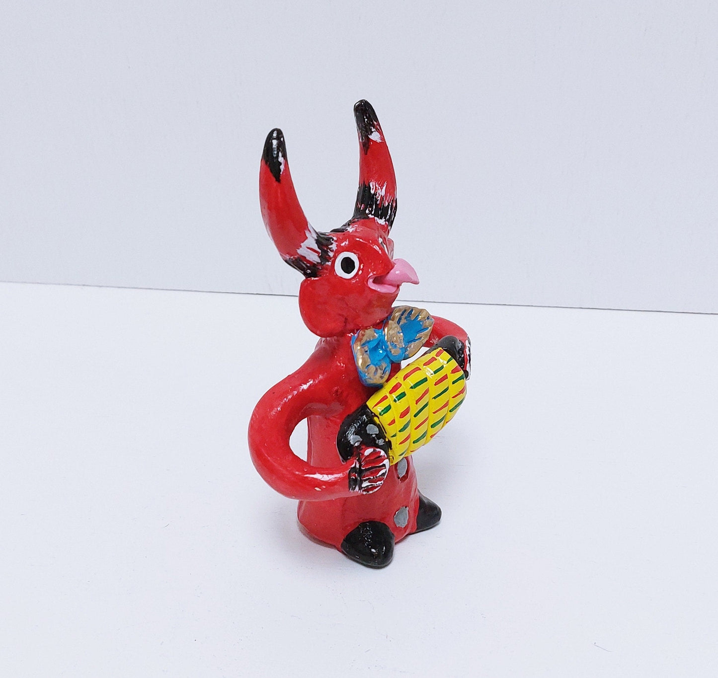 Traditional Portuguese Devil Figurine, Original Gift, Figurado de Barcelos, Decorative Clay devil musician, Typical Portuguese Pottery,