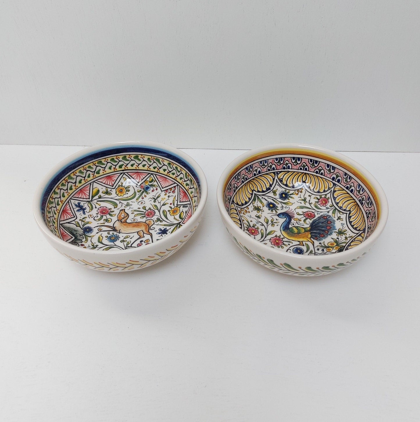 Set x2 bowls Portuguese Ceramic Tiles appetizer, Ceramic of Portuguese Tiles. Hand Painted Bowls, Ceramic snack bowls, Portuguese Gift