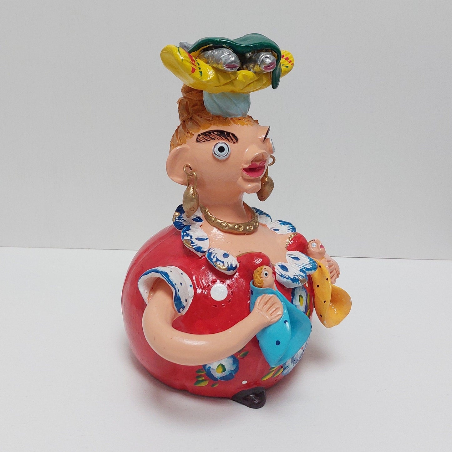 L-Traditional Portuguese Figurine, Original Christmas Gift, Figurado de Barcelos, Decorative Clay Doll, Portuguese Pottery| Unique piece