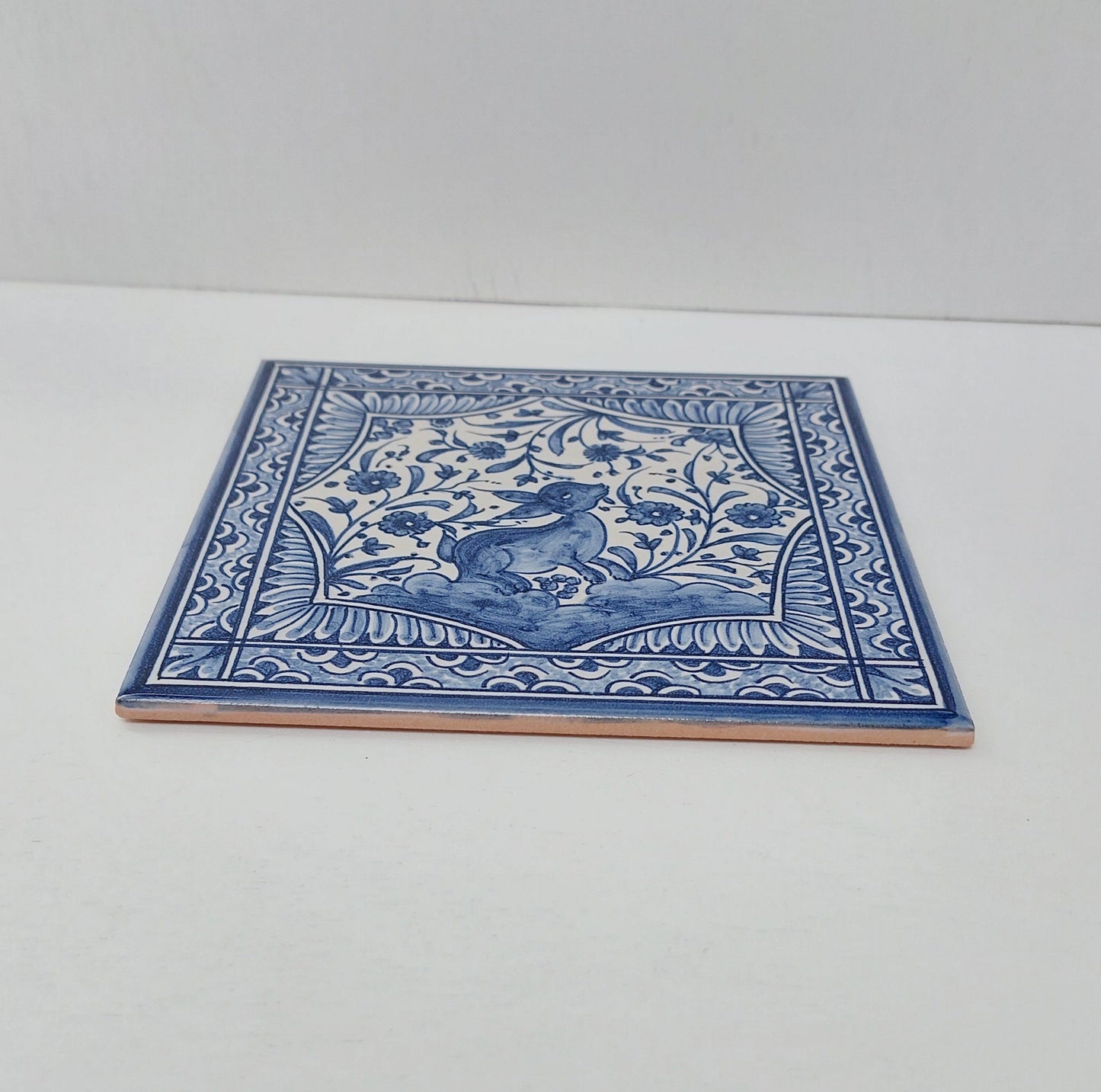 Hand Painted Portuguese Tile, Decorative Ceramic Art (15cm)