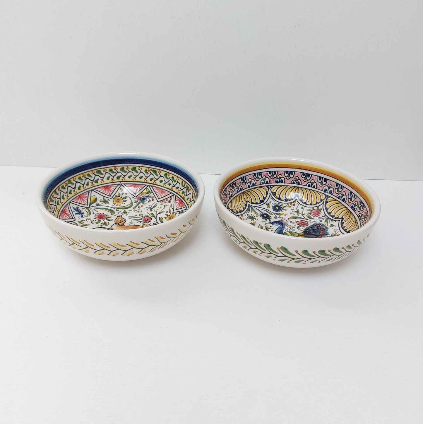 Set x2 bowls Portuguese Ceramic Tiles appetizer, Ceramic of Portuguese Tiles. Hand Painted Bowls, Ceramic snack bowls, Portuguese Gift
