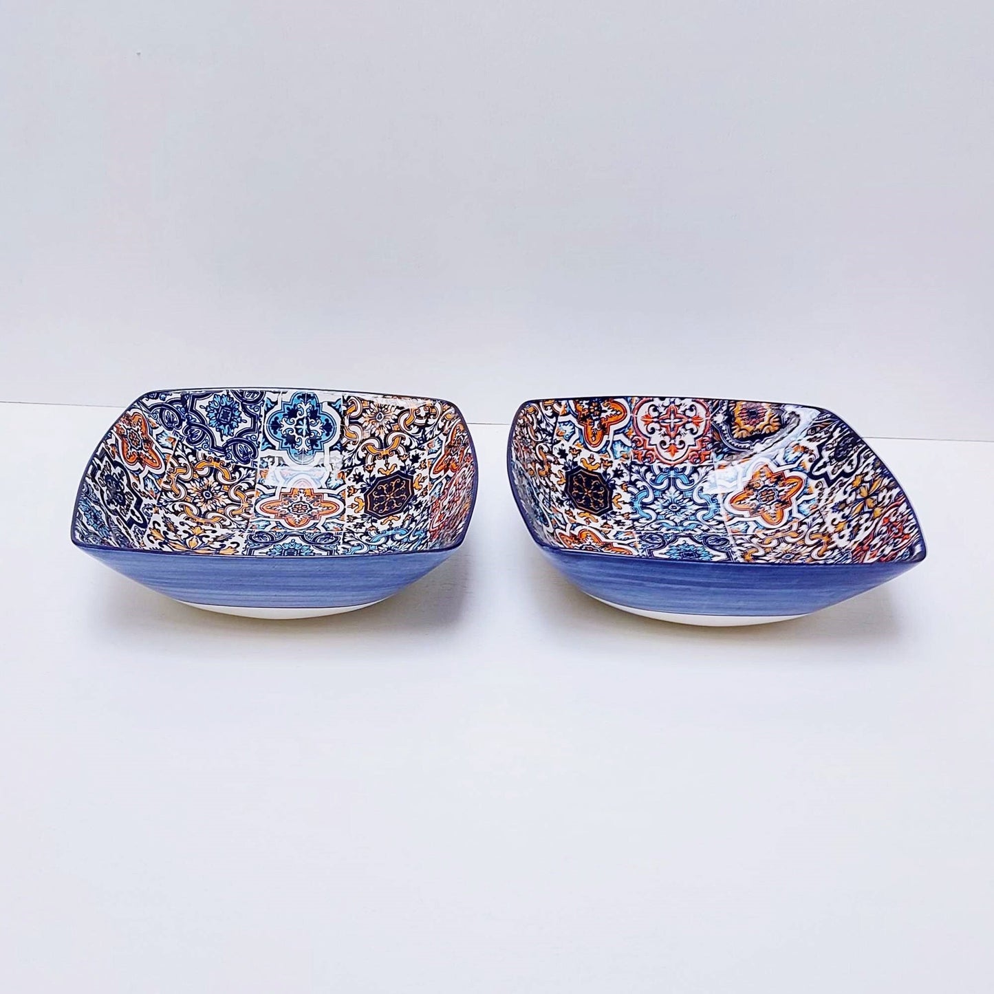 Set x2 bowls Portuguese Ceramic Tiles appetizer, Ceramic of Portuguese Tiles. Hand Painted Bowls, Ceramic snack bowls, Portuguese Gift