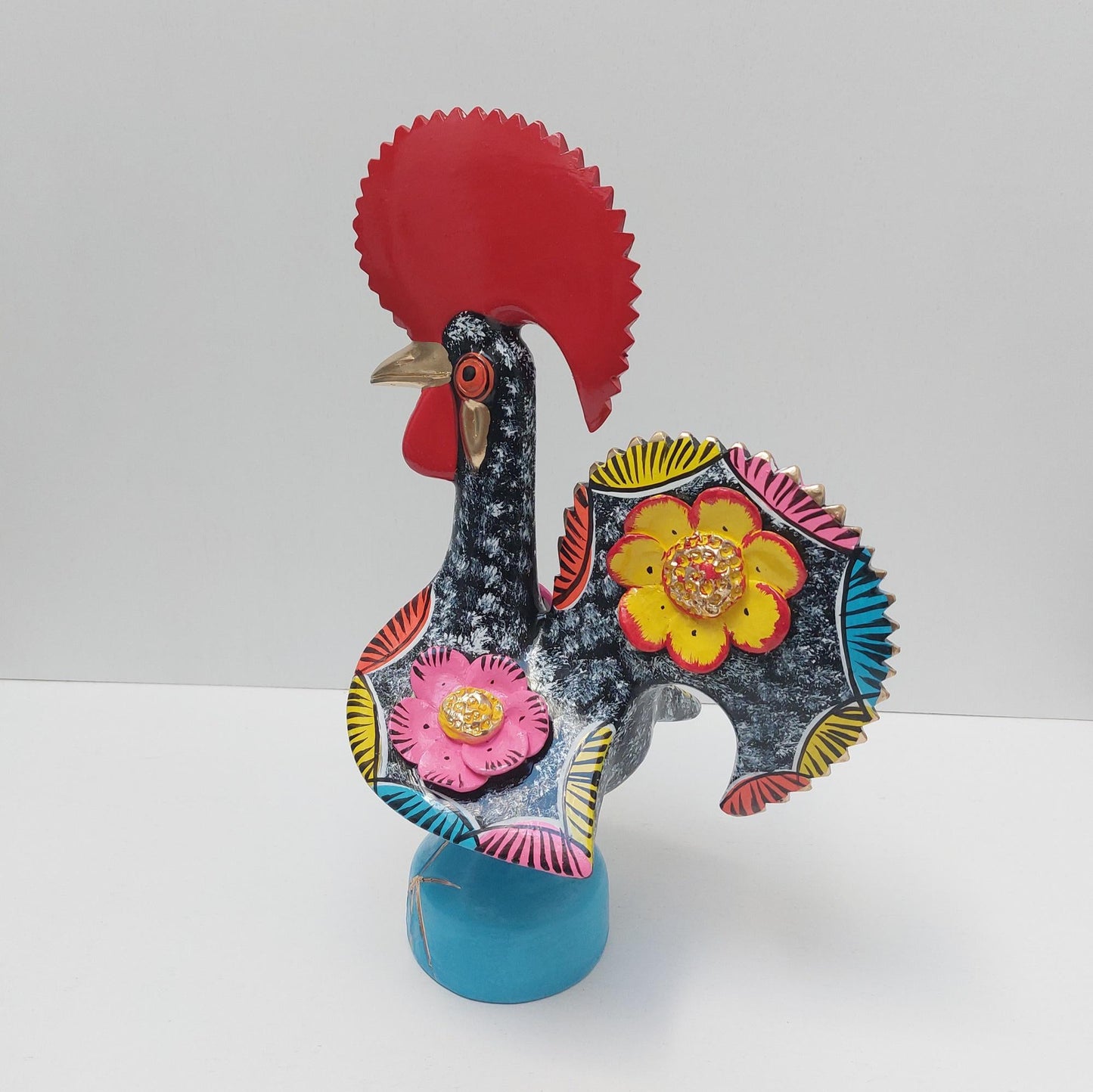 Portuguese Rooster | Barcelos Rooster | Hand Painted Ceramic Rooster | Singular Christmas Gift|Multicolor Portuguese Rooster|Unique piece