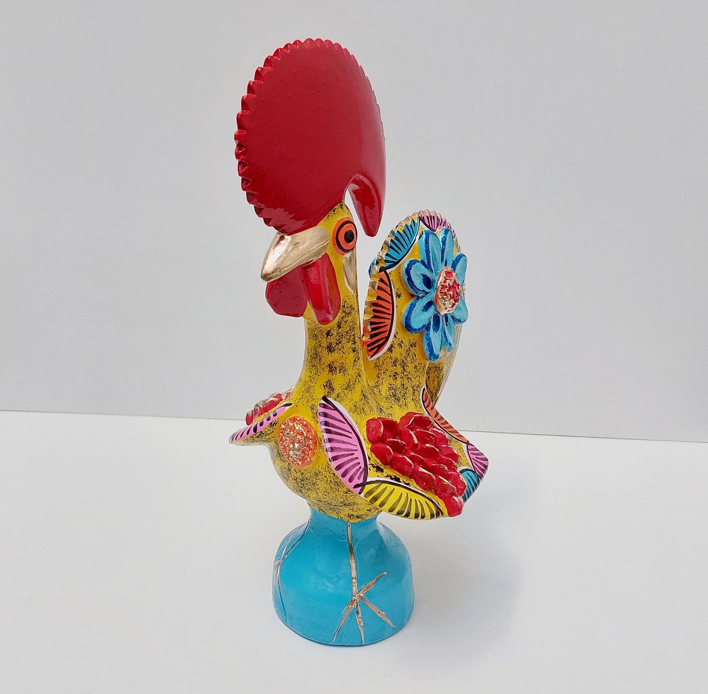 Portuguese Rooster | Barcelos Rooster | Hand Painted Ceramic Rooster | Singular Christmas Gift|Multicolor Portuguese Rooster|Unique piece