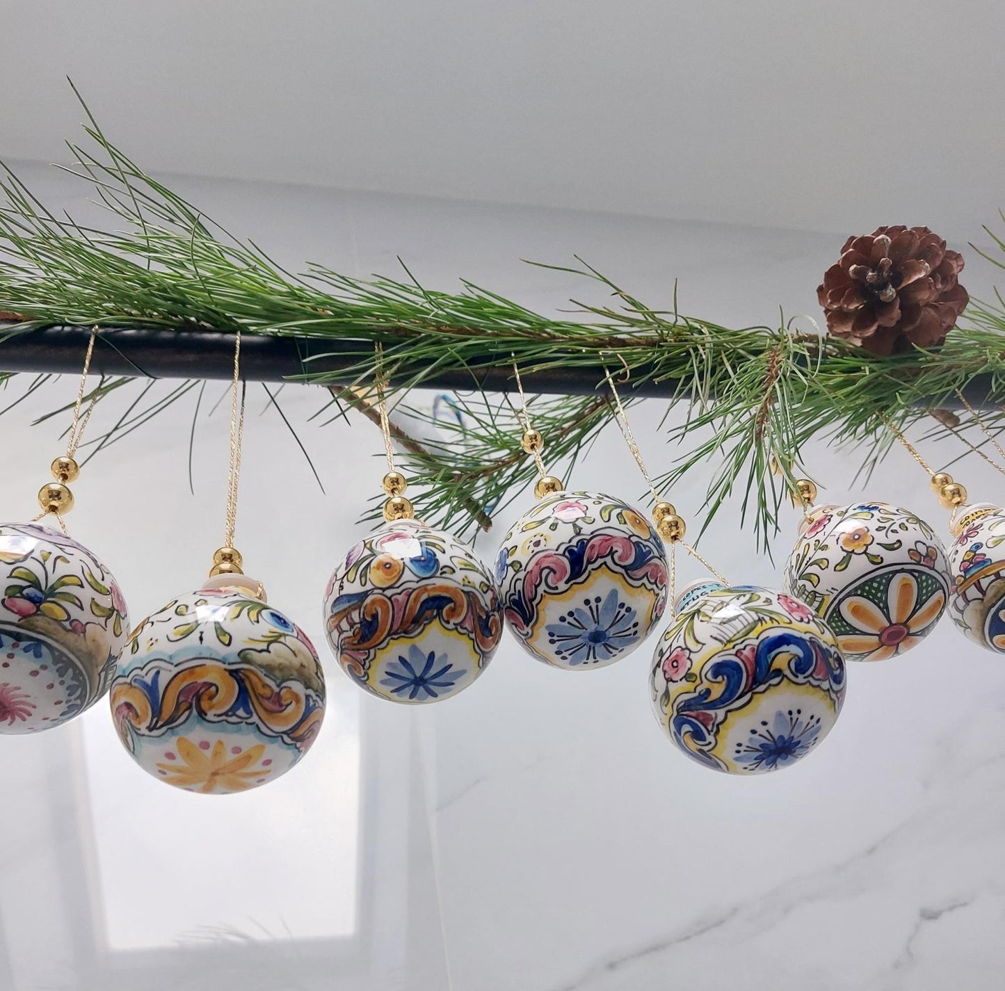 1x Christmas Balls Ornaments Handpainted| Hand painted Ceramic Christmas Balls| Portuguese Ceramic handpainted| Christmas gifts