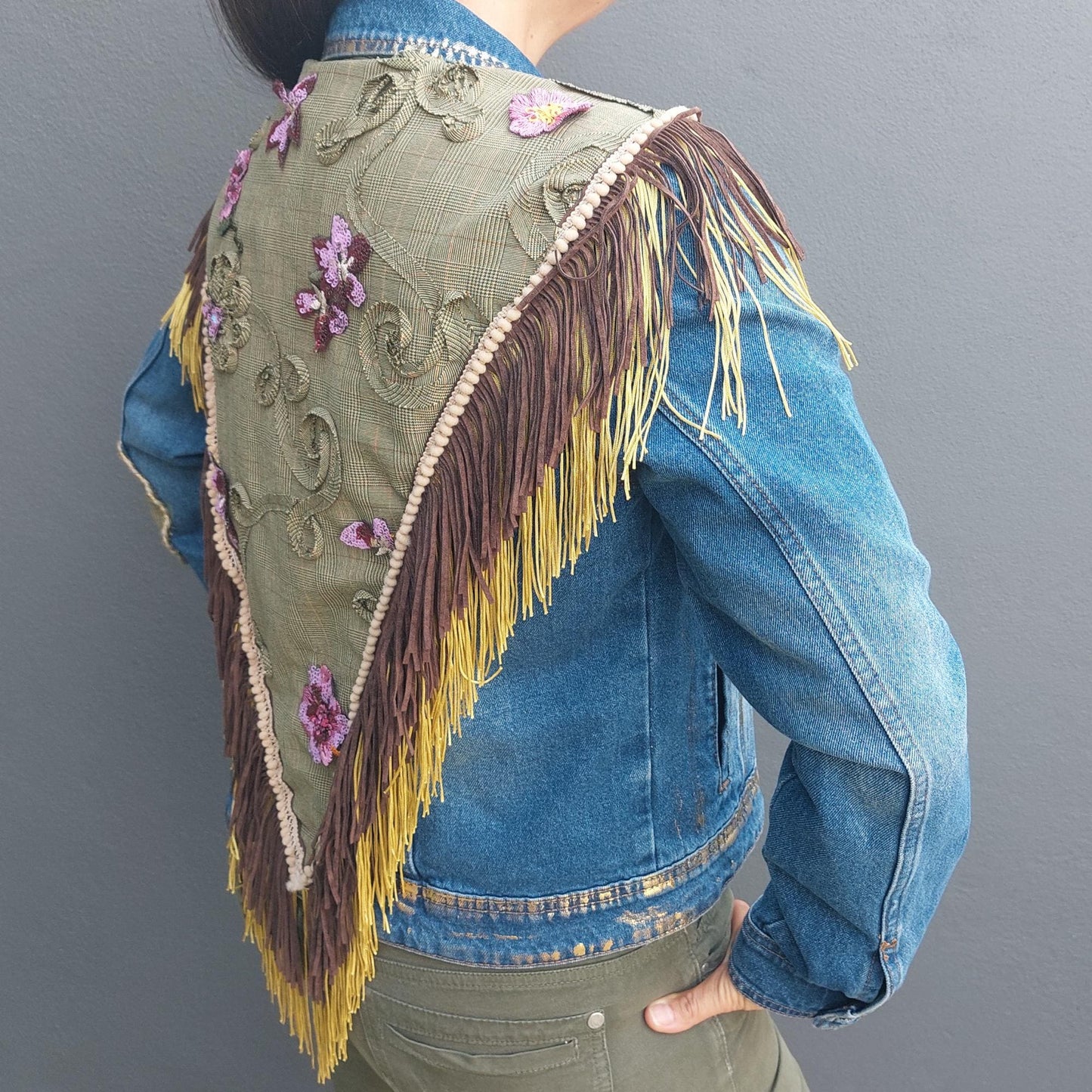 Customised denim jacket | Hand made Customized Denim Jacket|Limited edition custom jacket | Custom jacket for her | Christmas gift