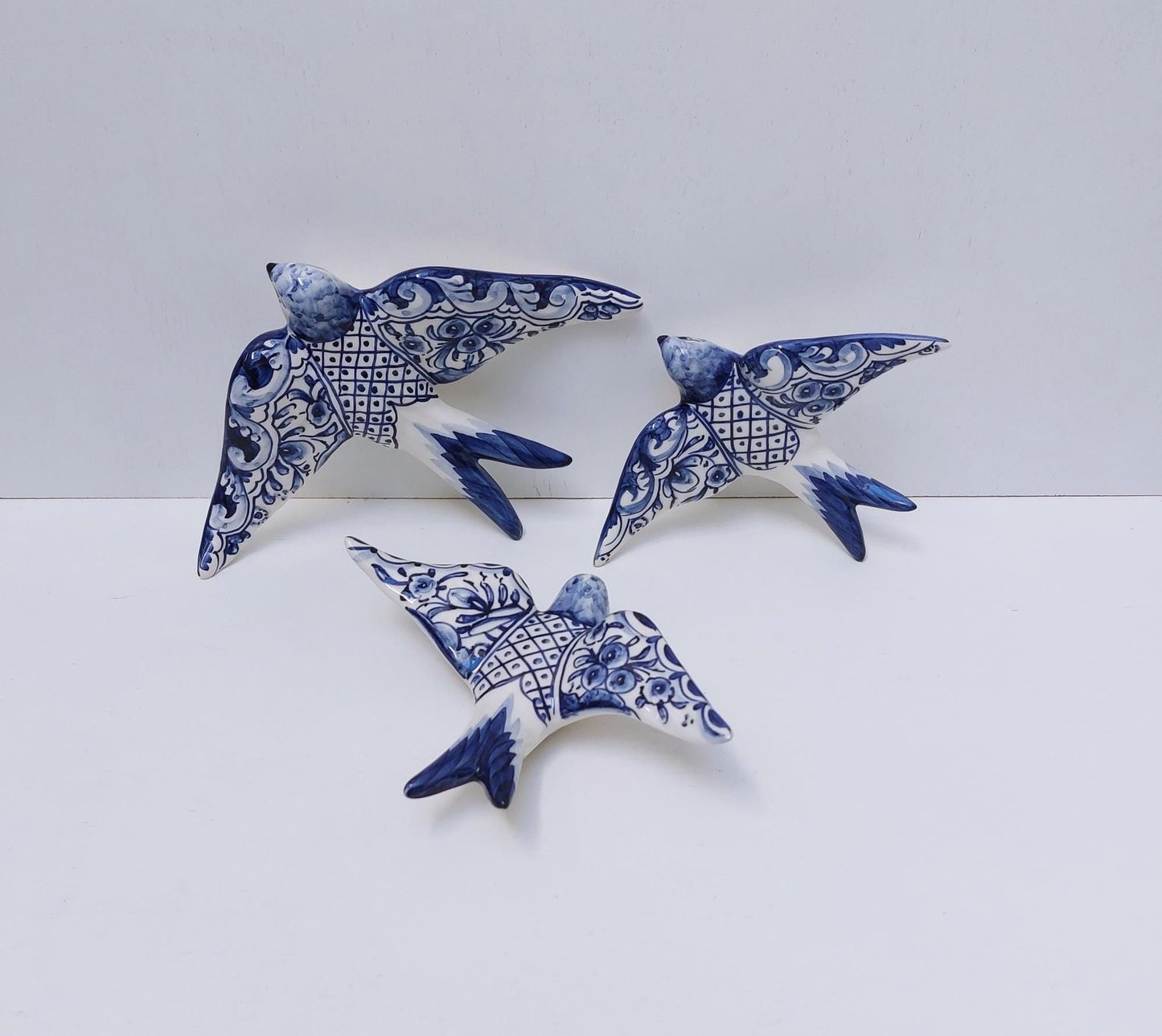 3 Set Portuguese Ceramic swallow, Christmas Gift, Ceramic birds, Portuguese ceramic swallow, Hand painted ceramic swallows, Lovely Gifts