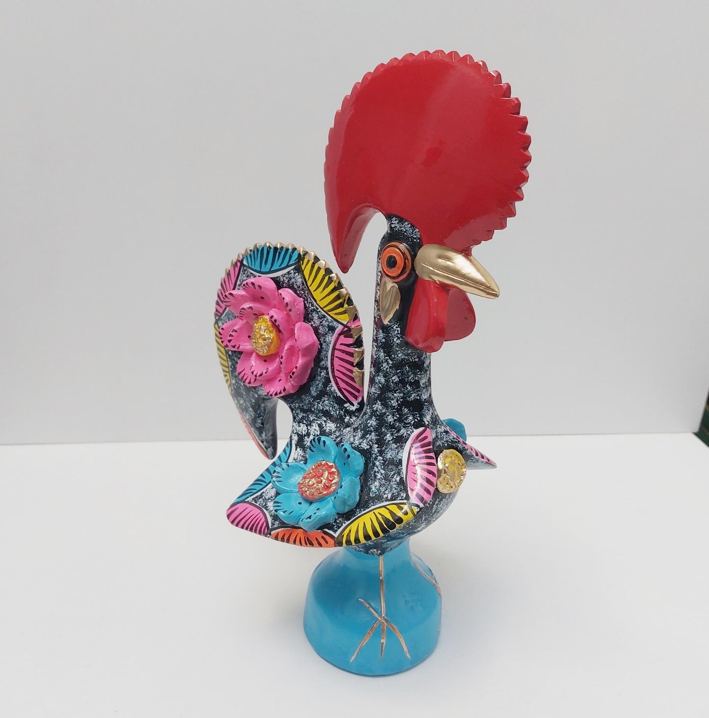 Portuguese Rooster | Barcelos Rooster | Hand Painted Ceramic Rooster | Singular Christmas Gift|Multicolor Portuguese Rooster|Unique piece