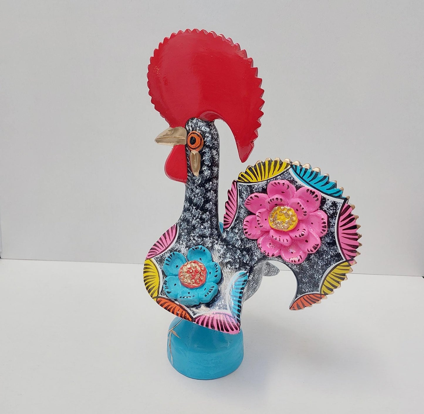 Portuguese Rooster | Barcelos Rooster | Hand Painted Ceramic Rooster | Singular Christmas Gift|Multicolor Portuguese Rooster|Unique piece