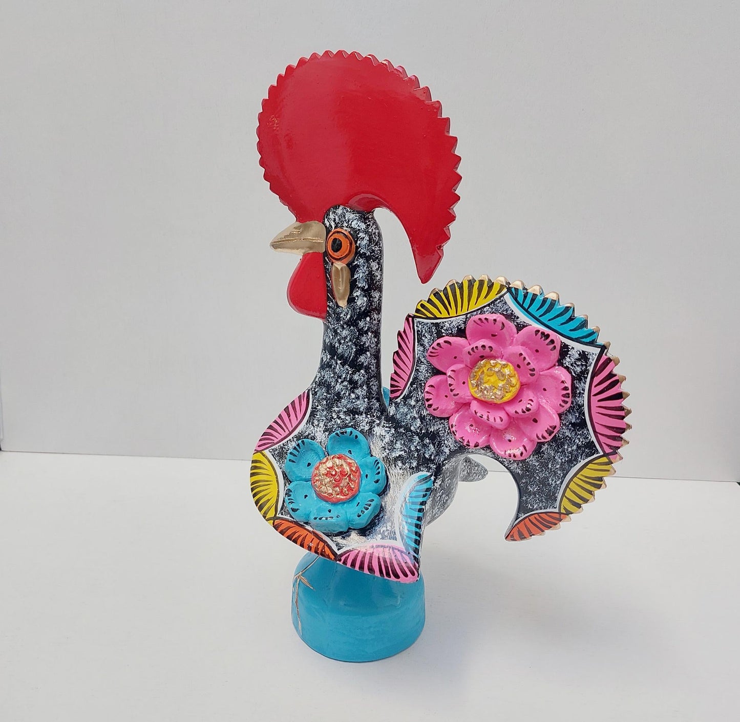 Portuguese Rooster | Barcelos Rooster | Hand Painted Ceramic Rooster | Singular Christmas Gift|Multicolor Portuguese Rooster|Unique piece